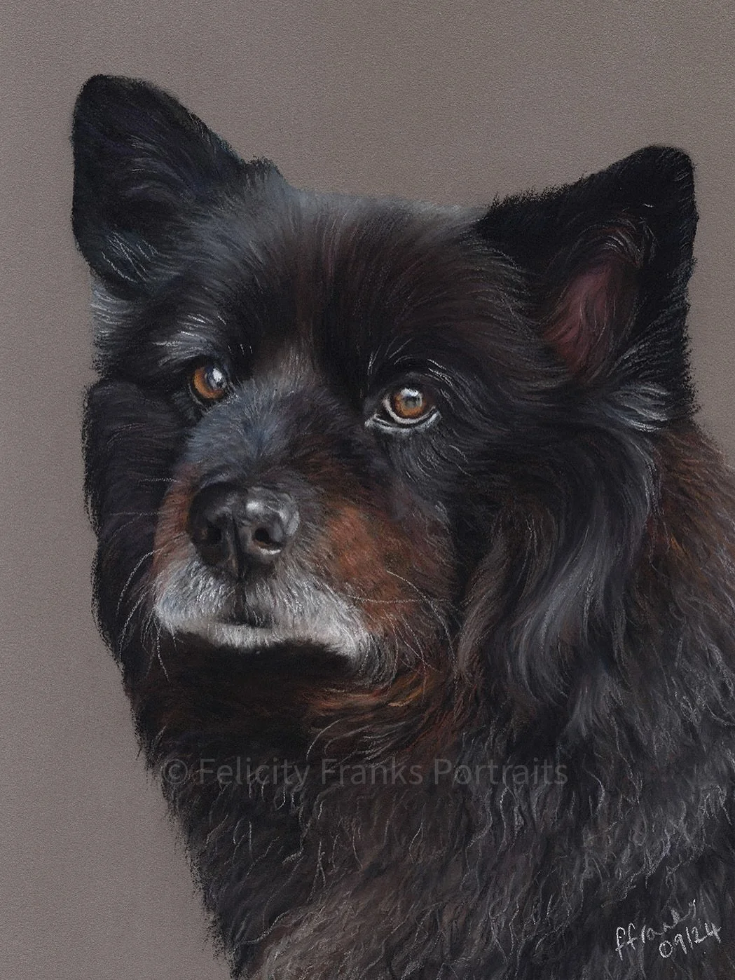 Happy National Dog Day! Here is something special for today, a memorial portrait I did last year of Lennie which I haven&rsquo;t shared with you yet 🖤🌈