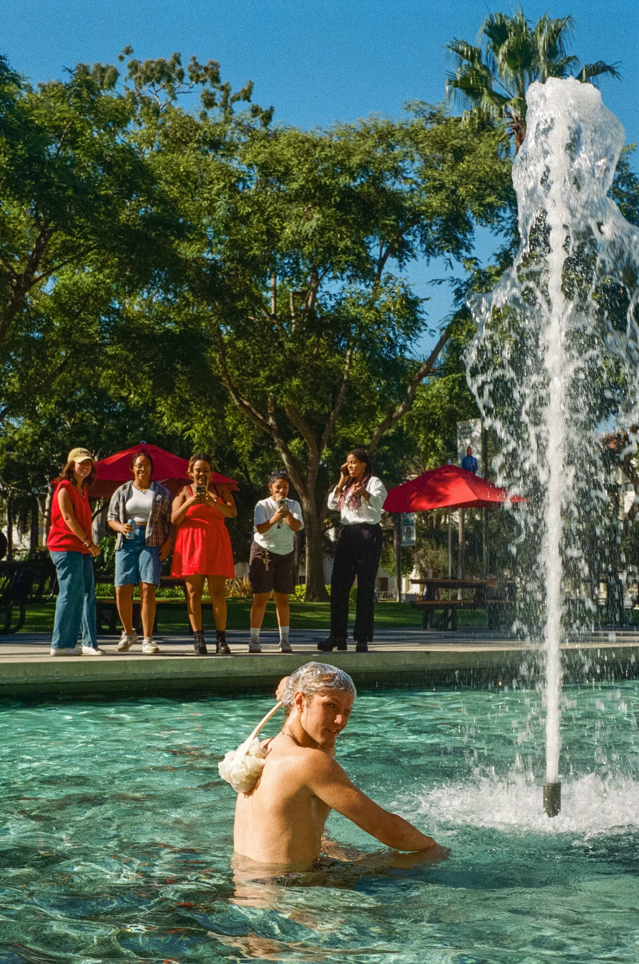 Shower, but make it outside.