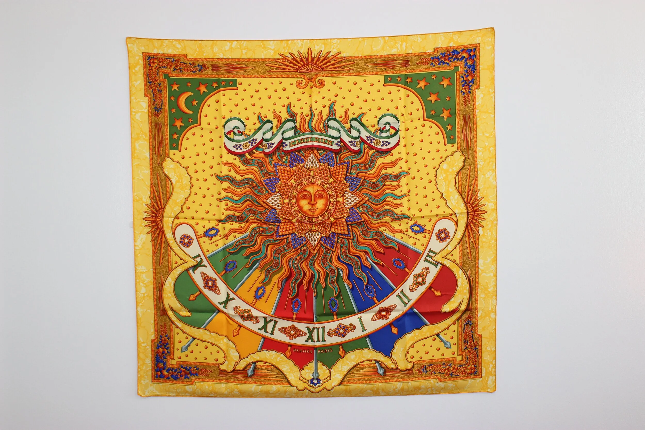 #0410 Hermès Silk "Carpe Diem" Scarf