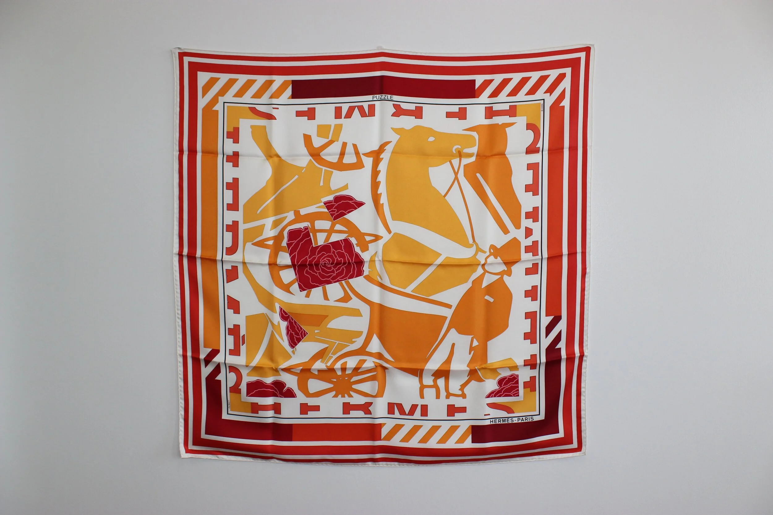 #0453 Hermès Silk "Puzzle" Scarf