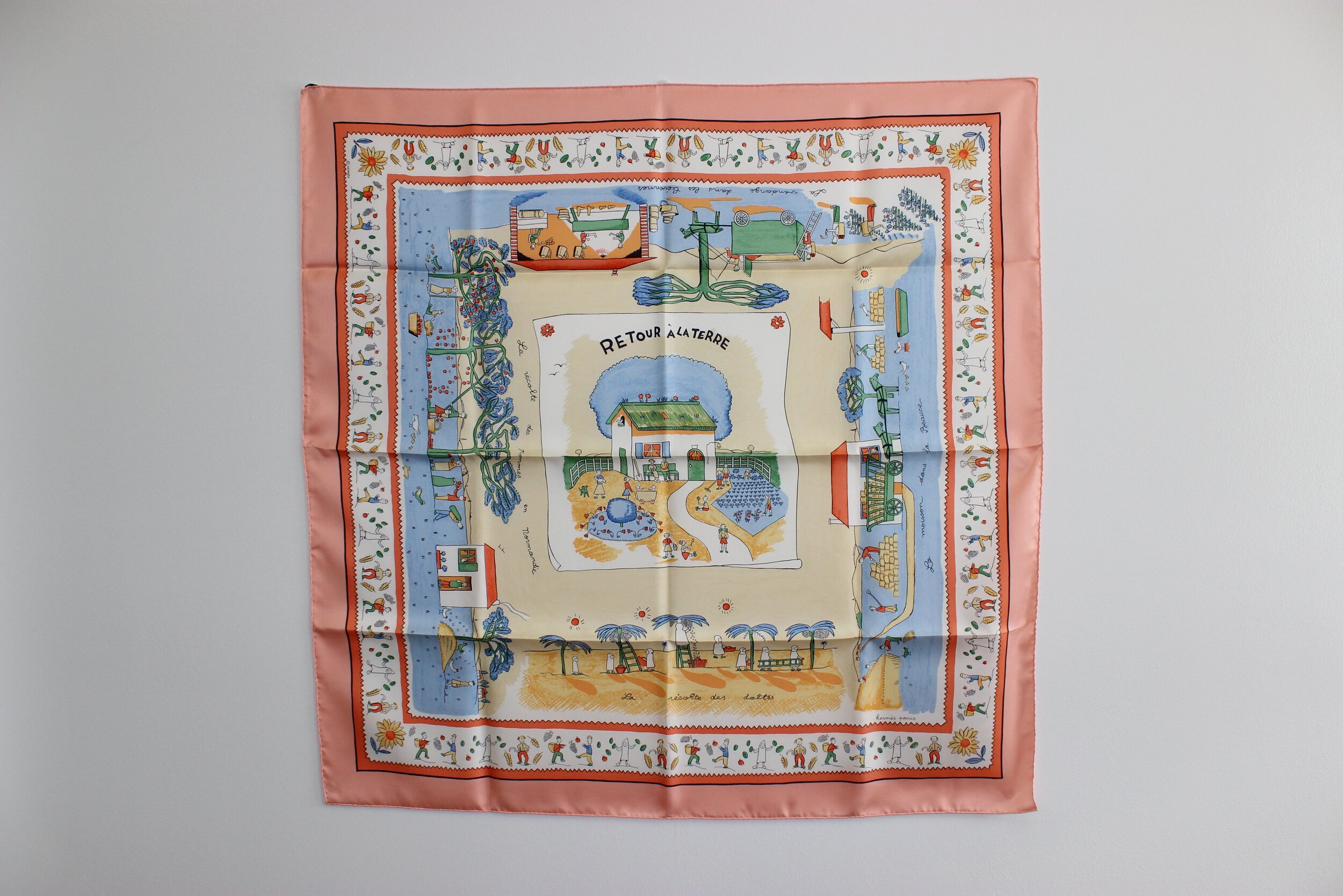 #0448 Hermès Silk "Retour à La Terre" Scarf