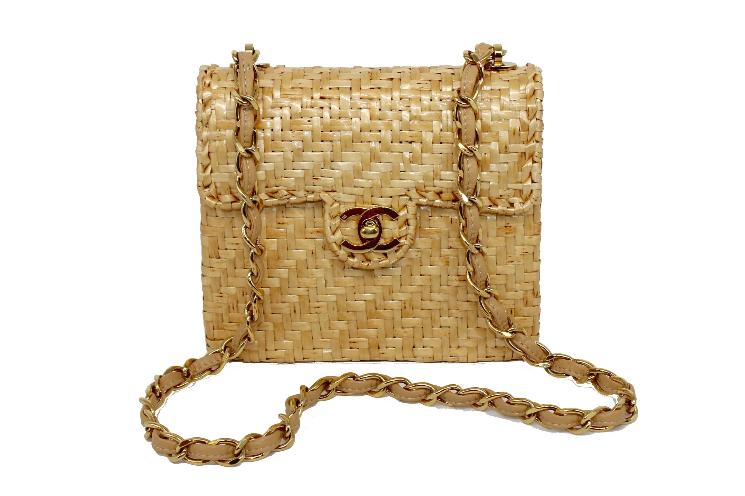 Chanel Mini Classic Flap in Natural Rattan Wicker