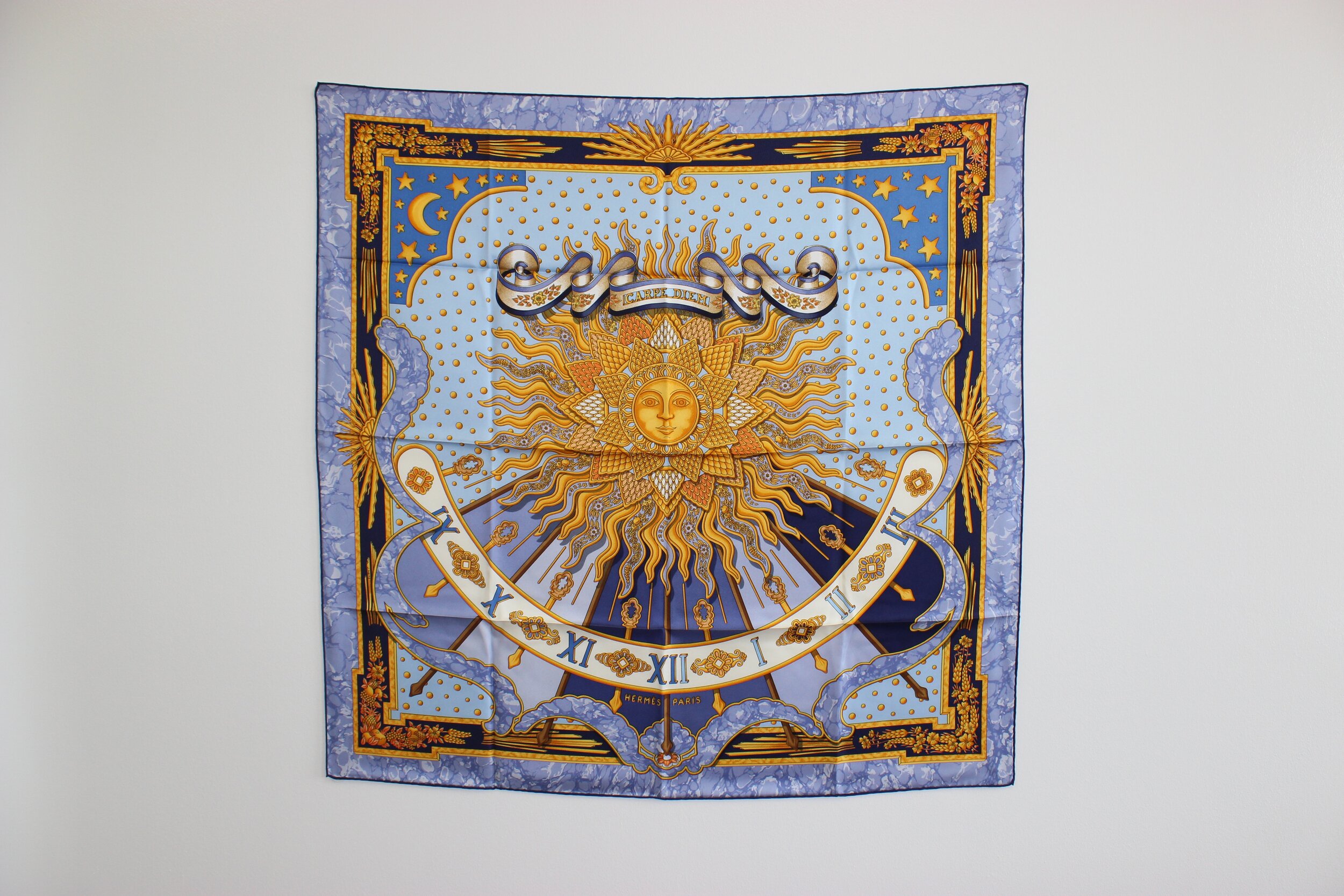 #0395 Hermès Silk "Carpe Diem" Scarf