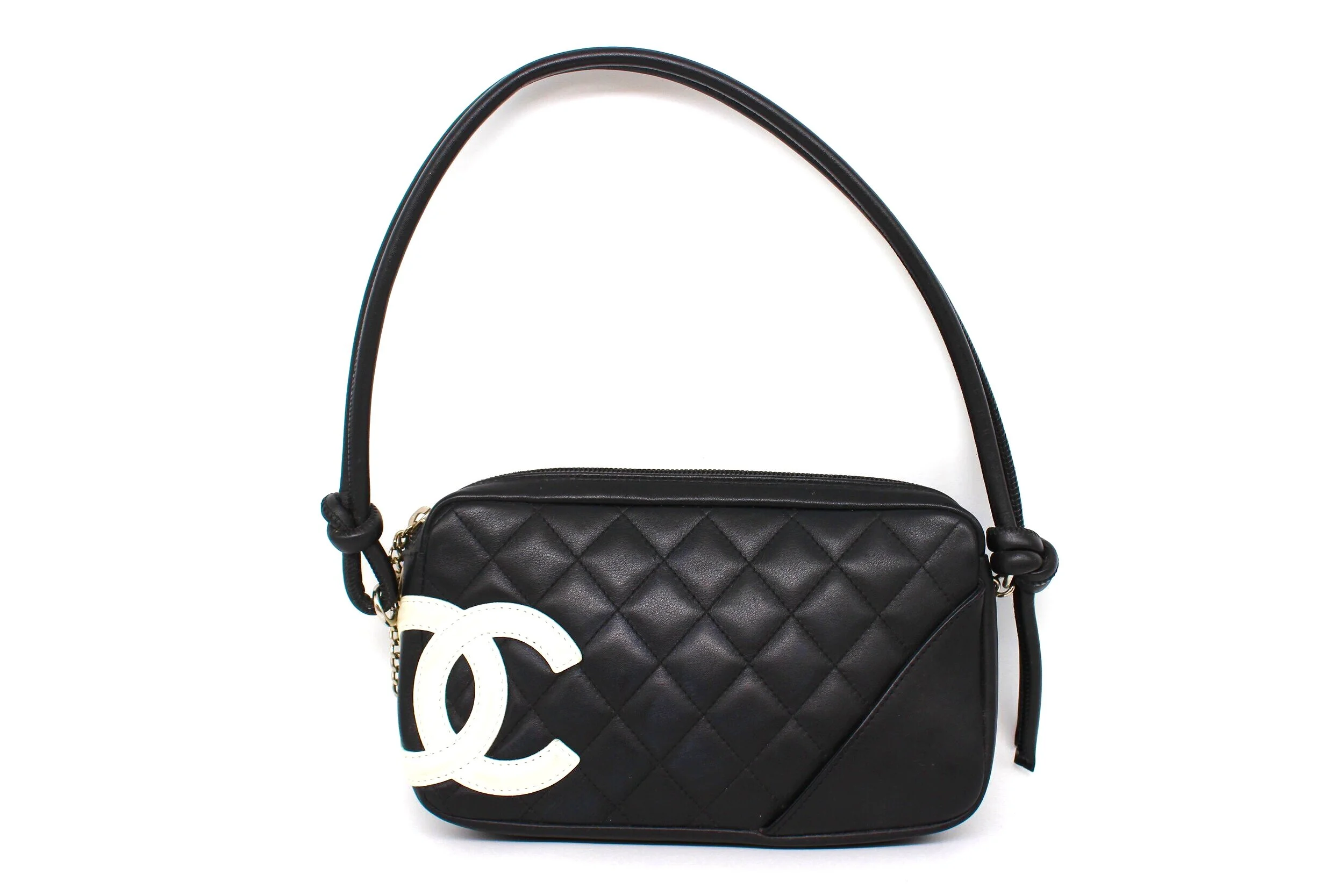 Chanel Cambon Pochette in Black with White