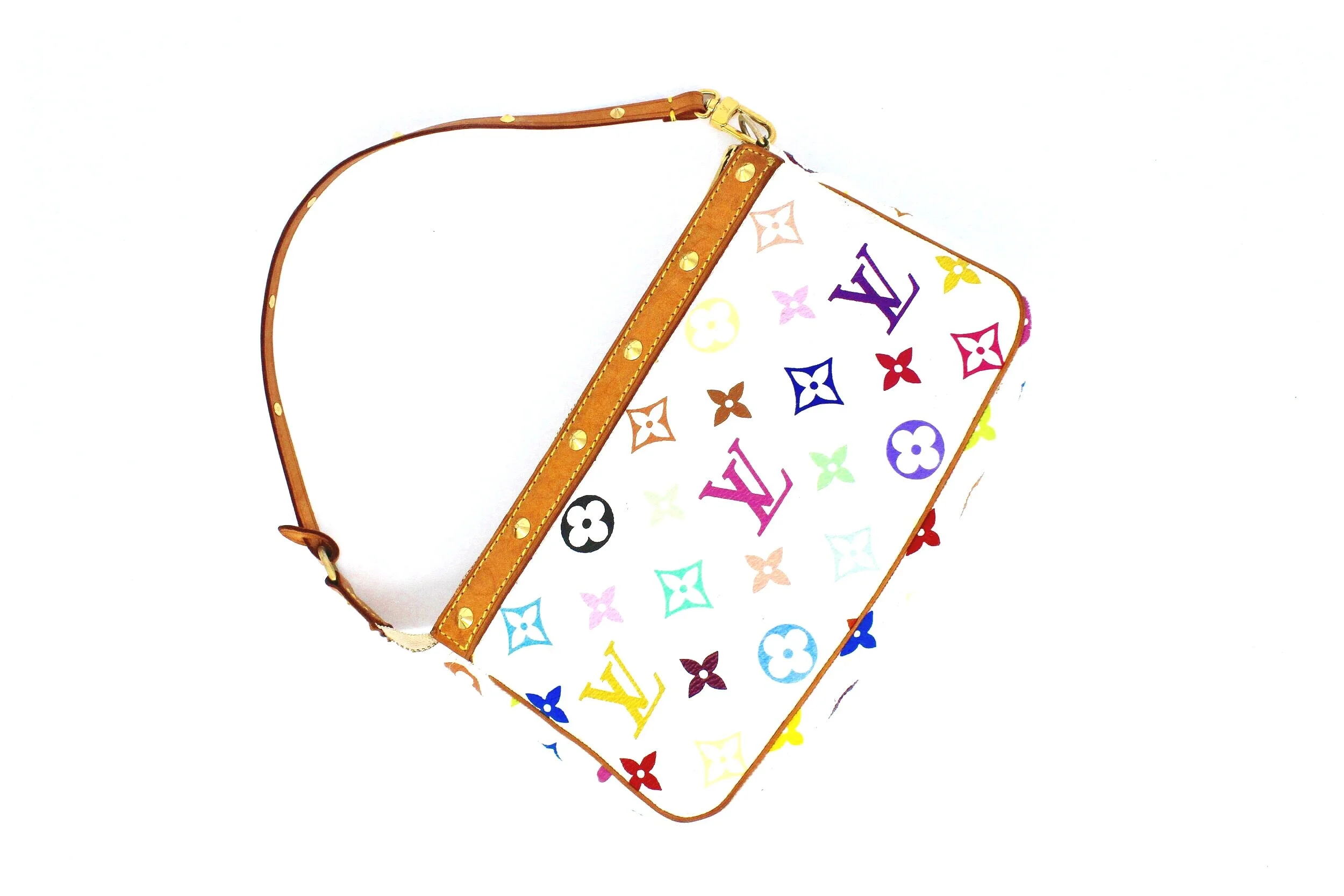 Louis Vuitton Pochette Accessories in White Multicolor Monogram