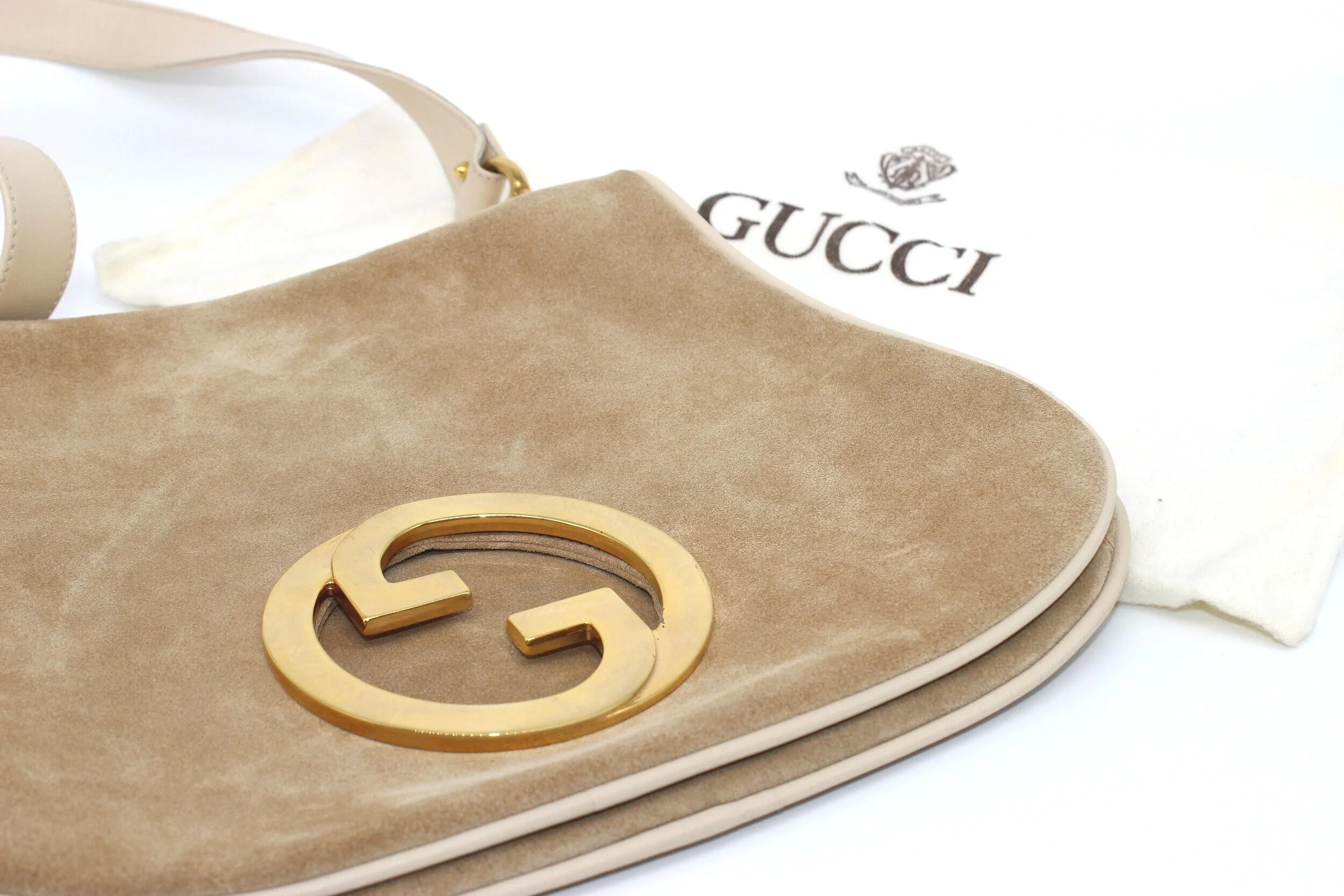 Vintage Gucci Blondie Bag in Tan Suede