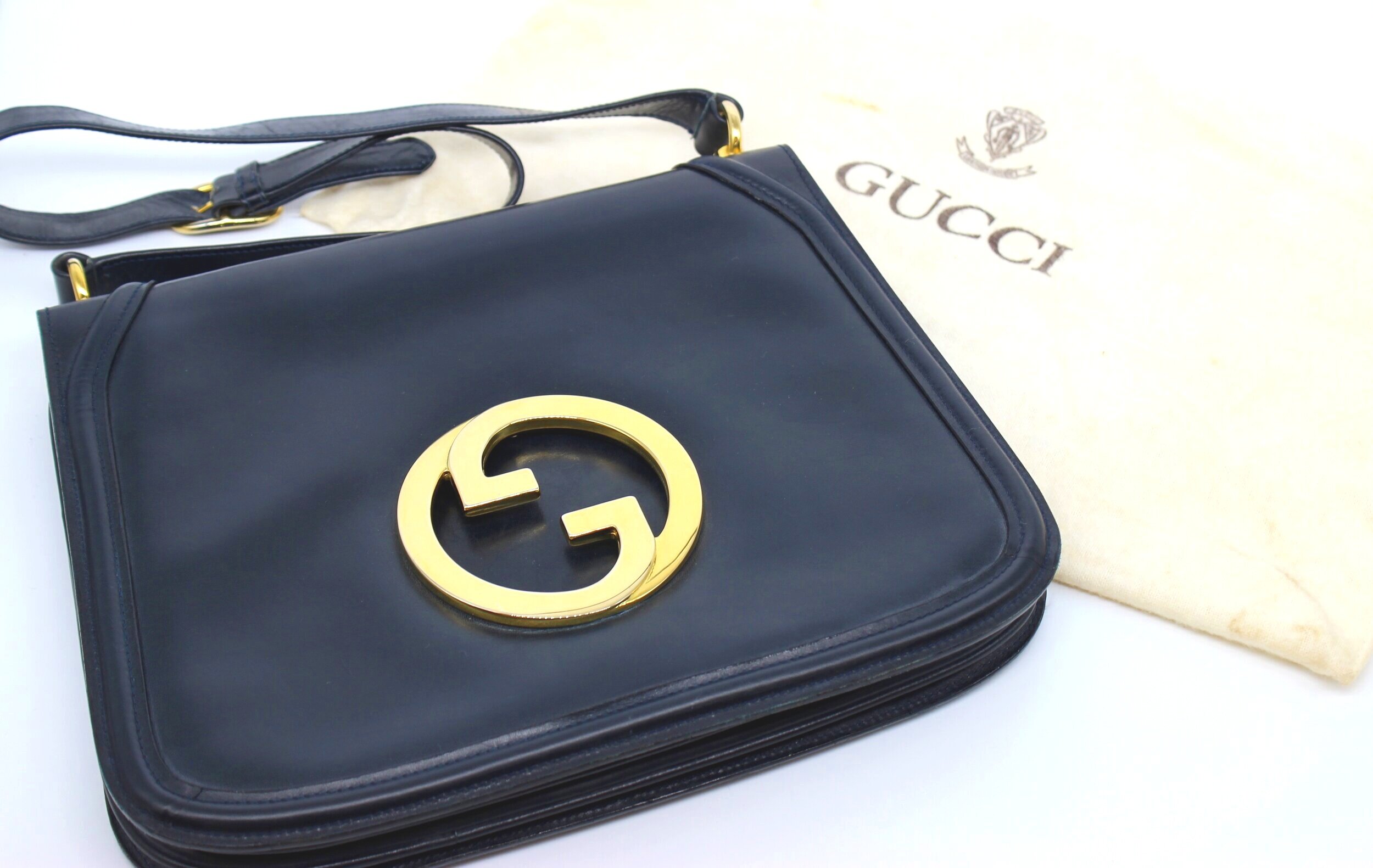 Vintage Large Gucci Blondie Bag in Navy
