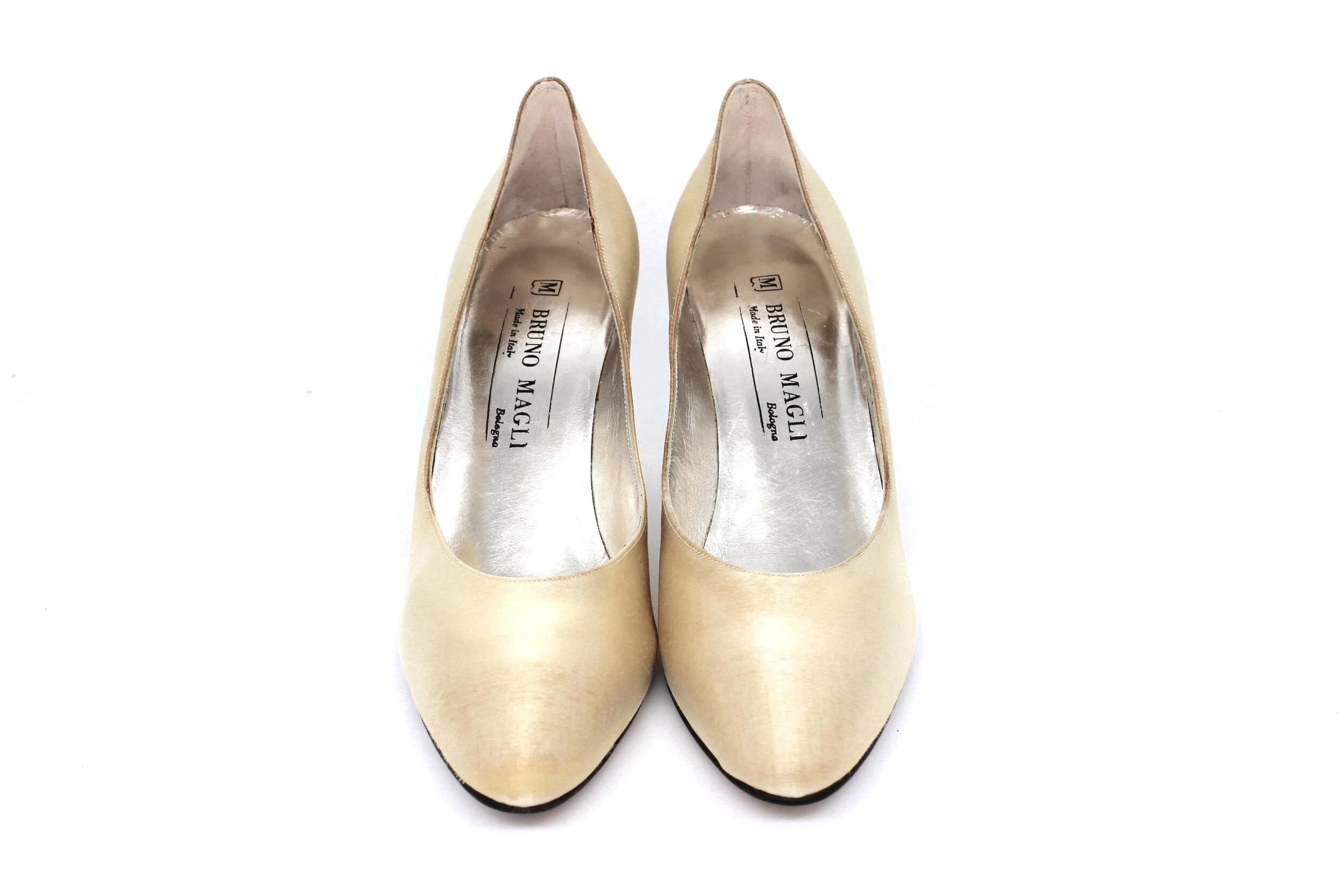 Bruno Magli Vogue Satin Pumps in Champagne