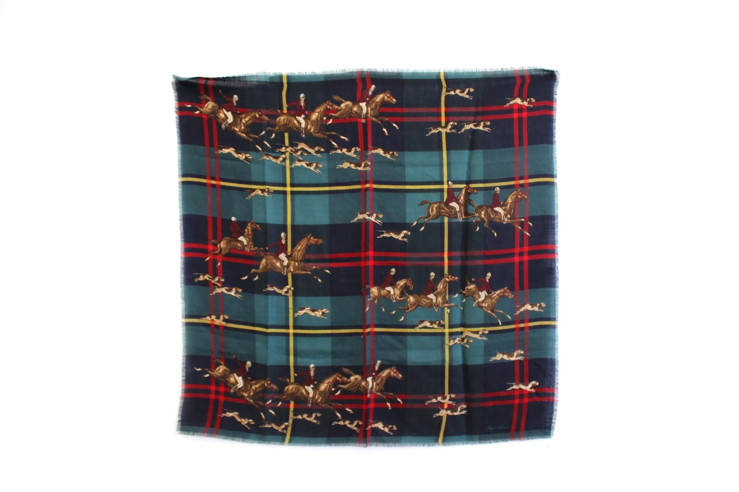 100% Wool Equestrian Motif Scarf