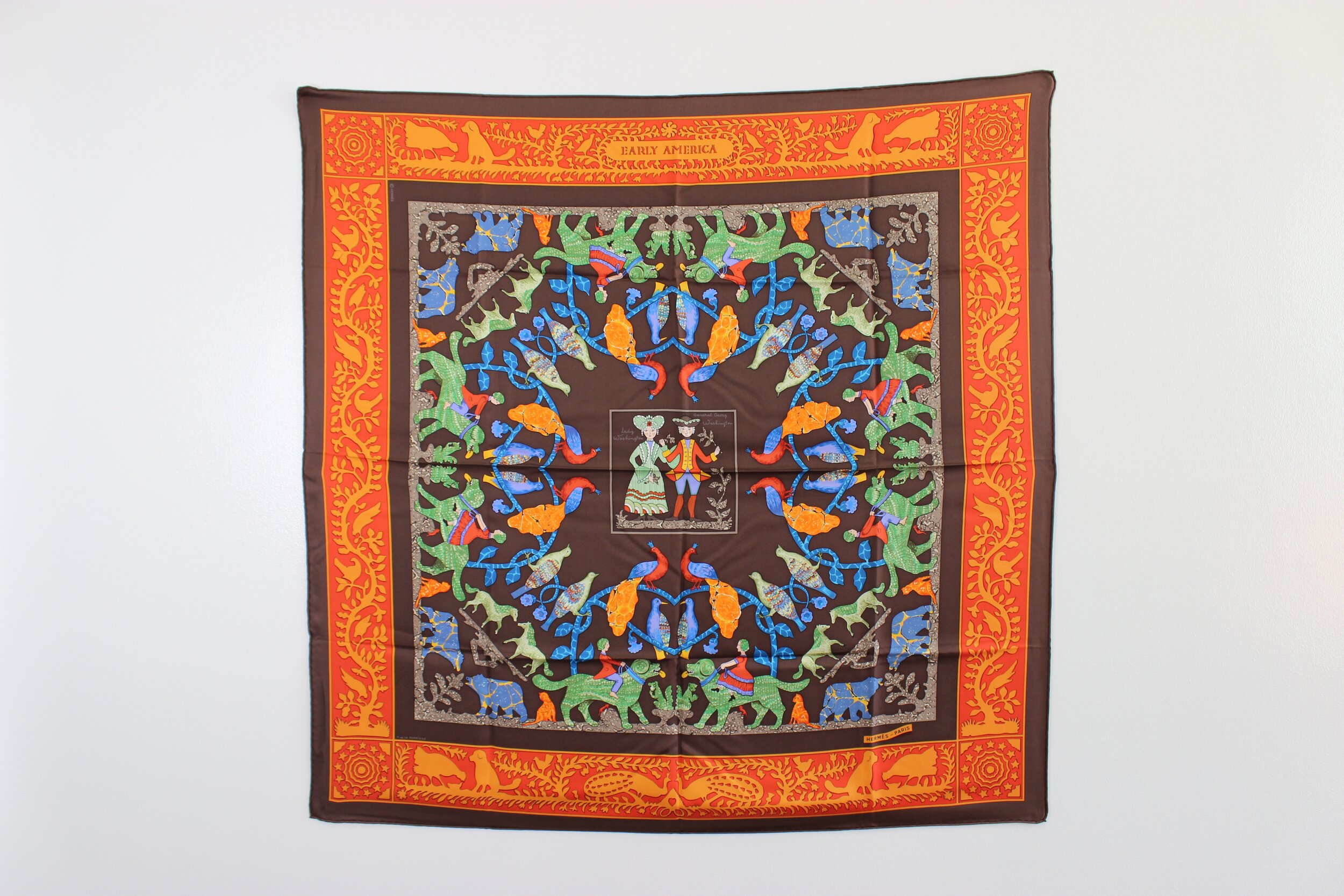 #0413 Hermès Silk "Early America" Scarf