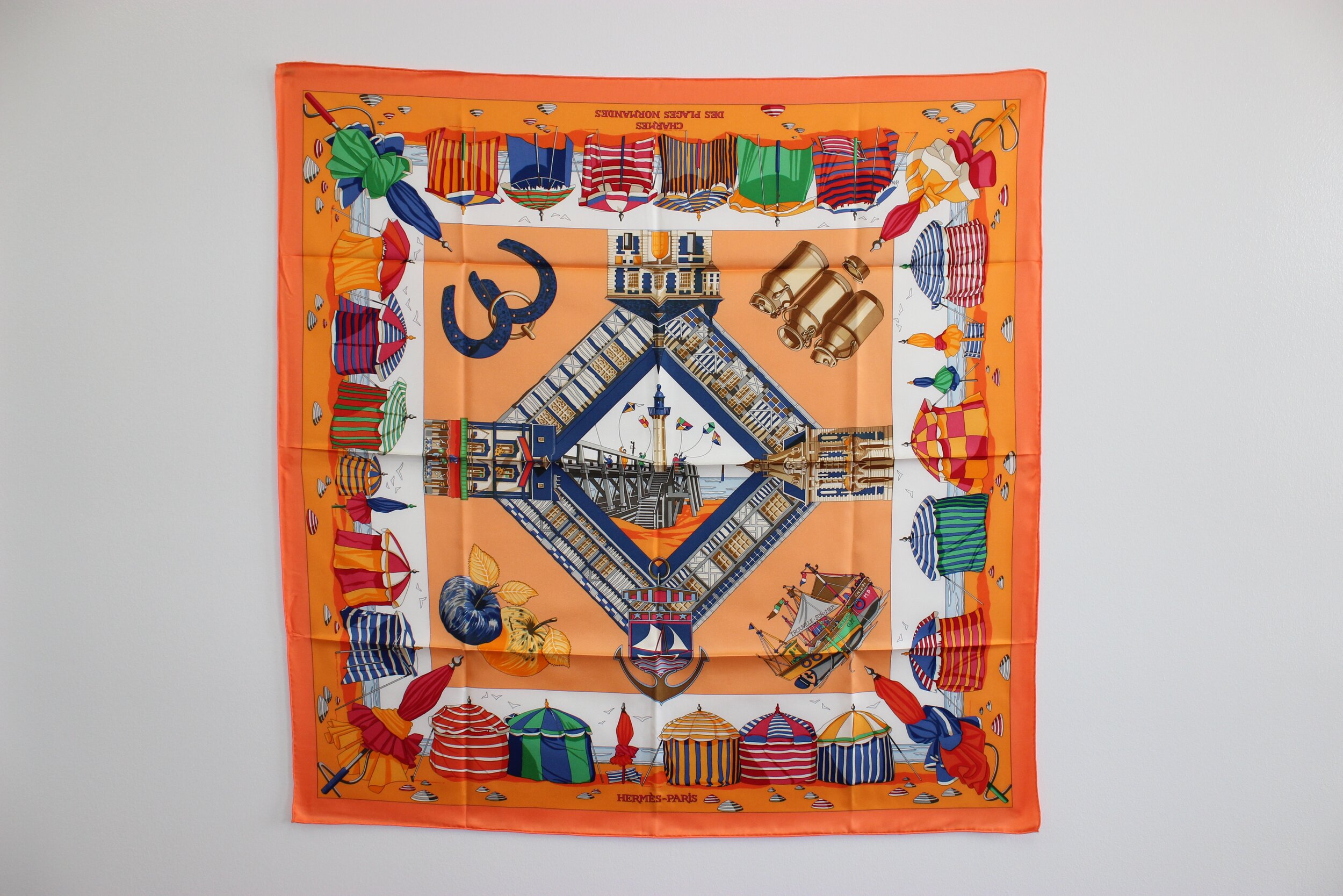 #0364 & #0404 Hermès Silk "Charmes des Places Normandes" Scarf