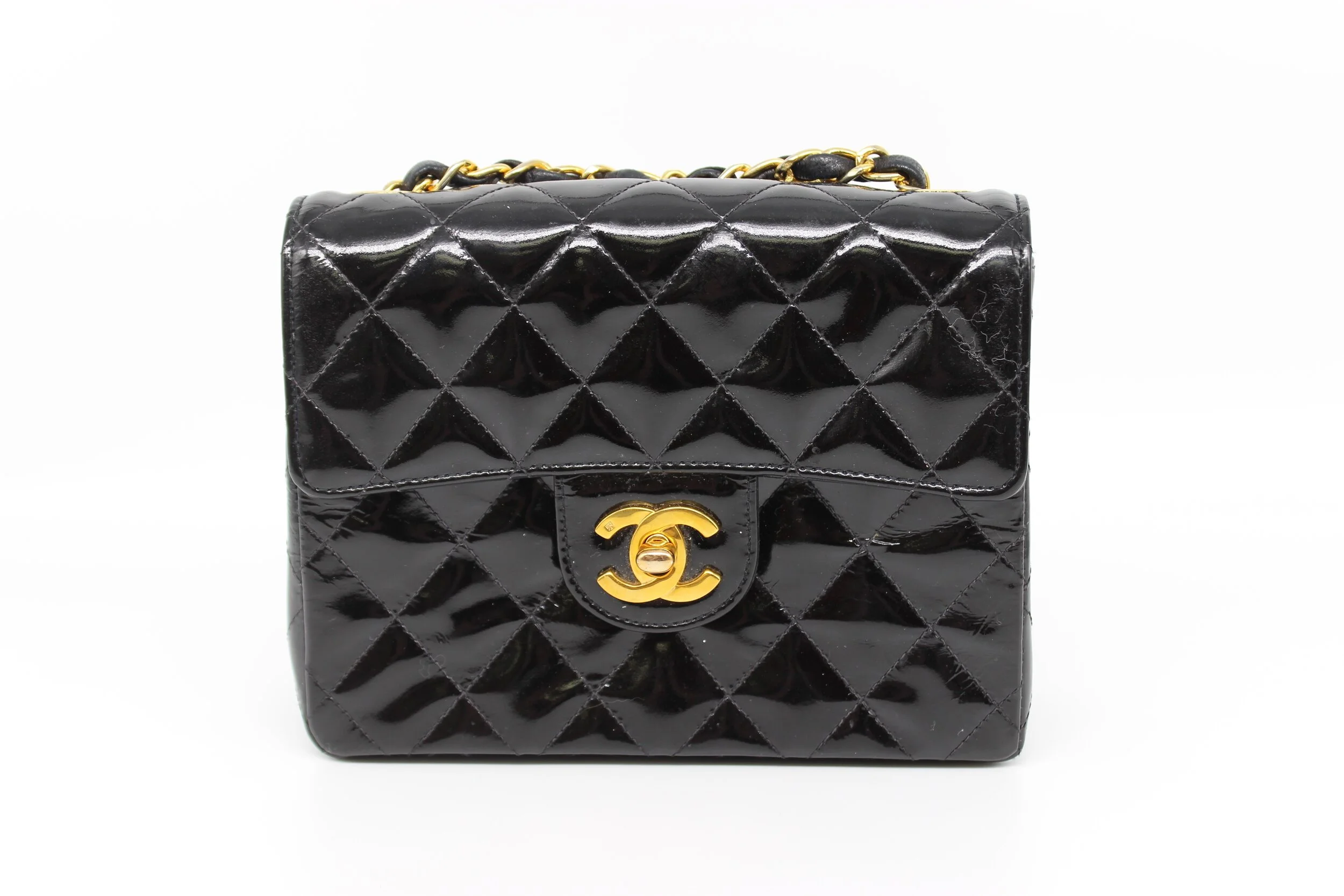 Mini Classic Flap in Black Patent