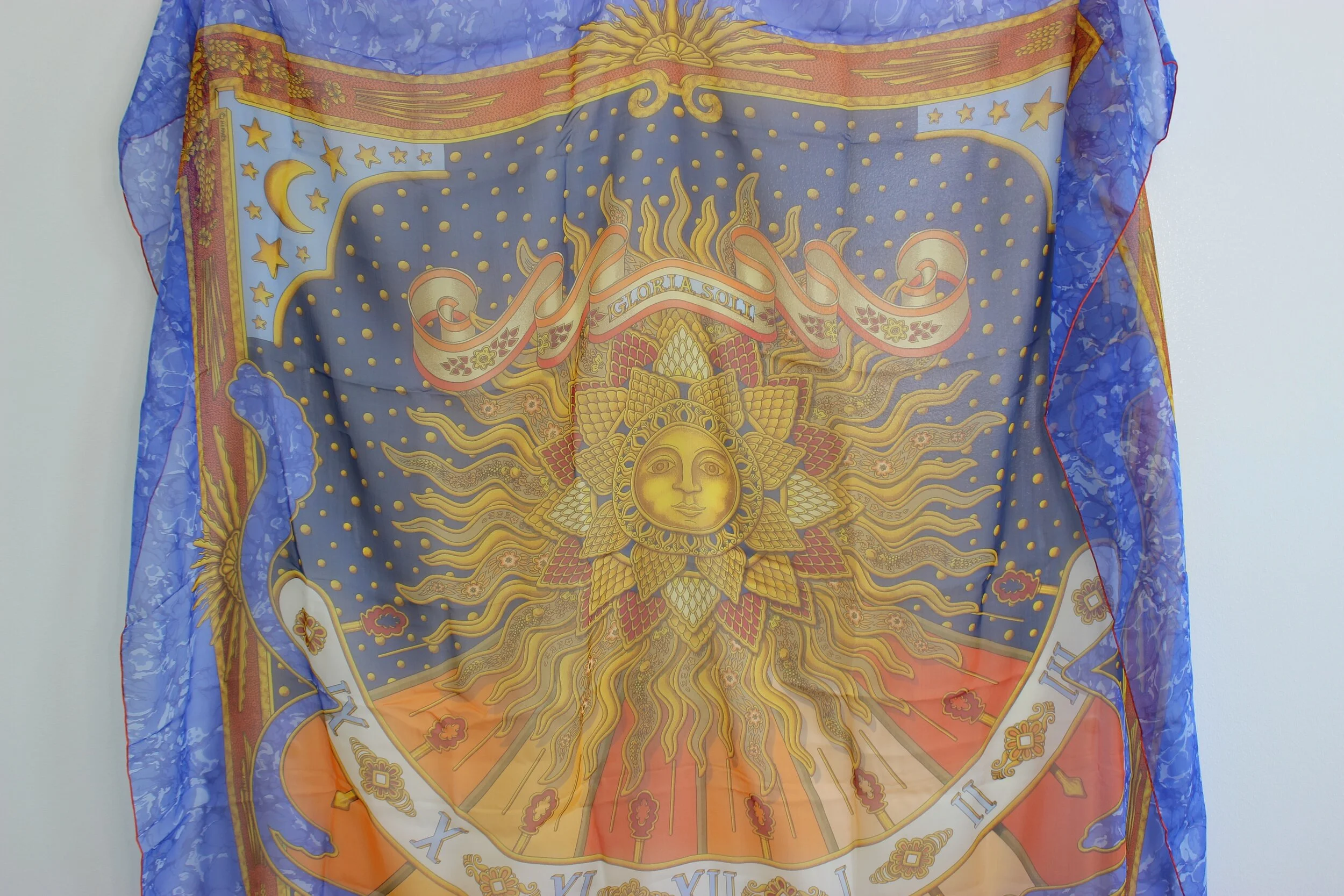 #0458 Hermès Silk Chiffon "Gloria Soli" Scarf