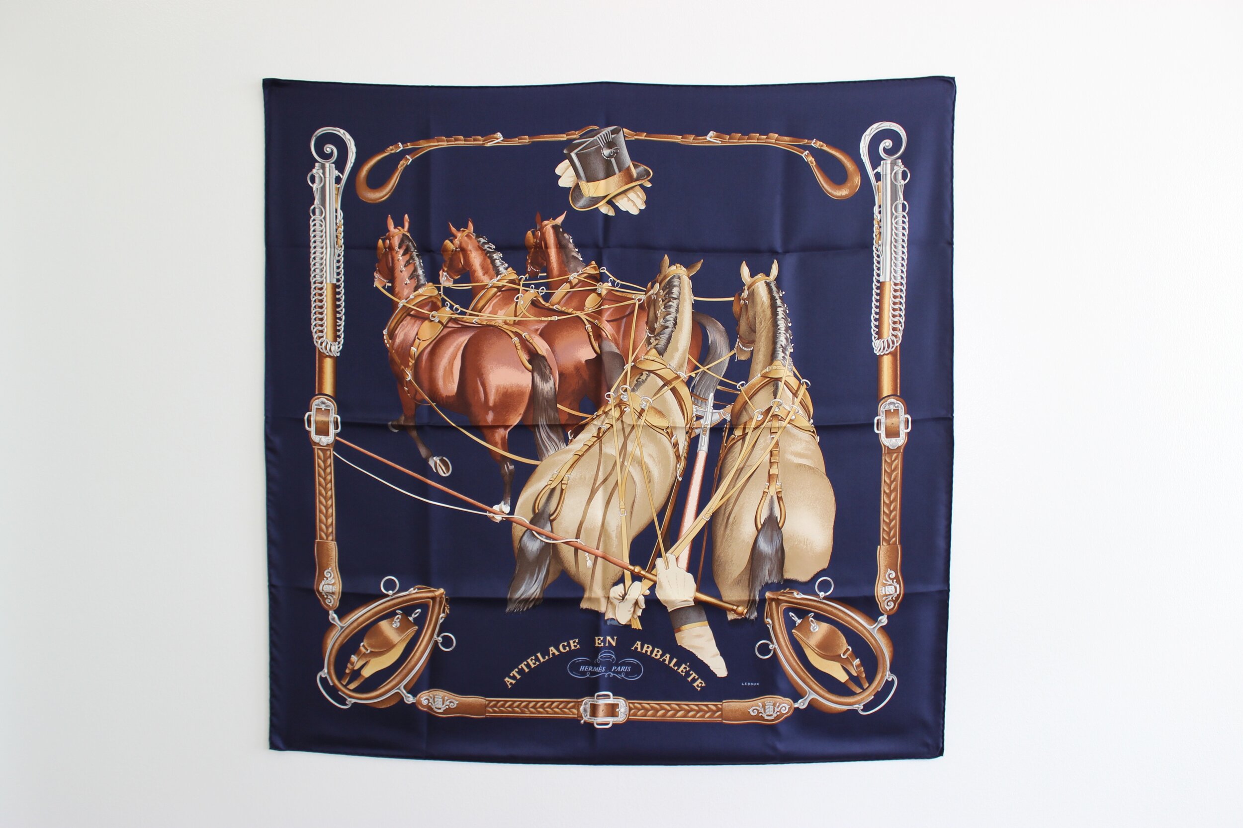 #0450 Hermès Silk "Attelace en Arabalēte" Scarf