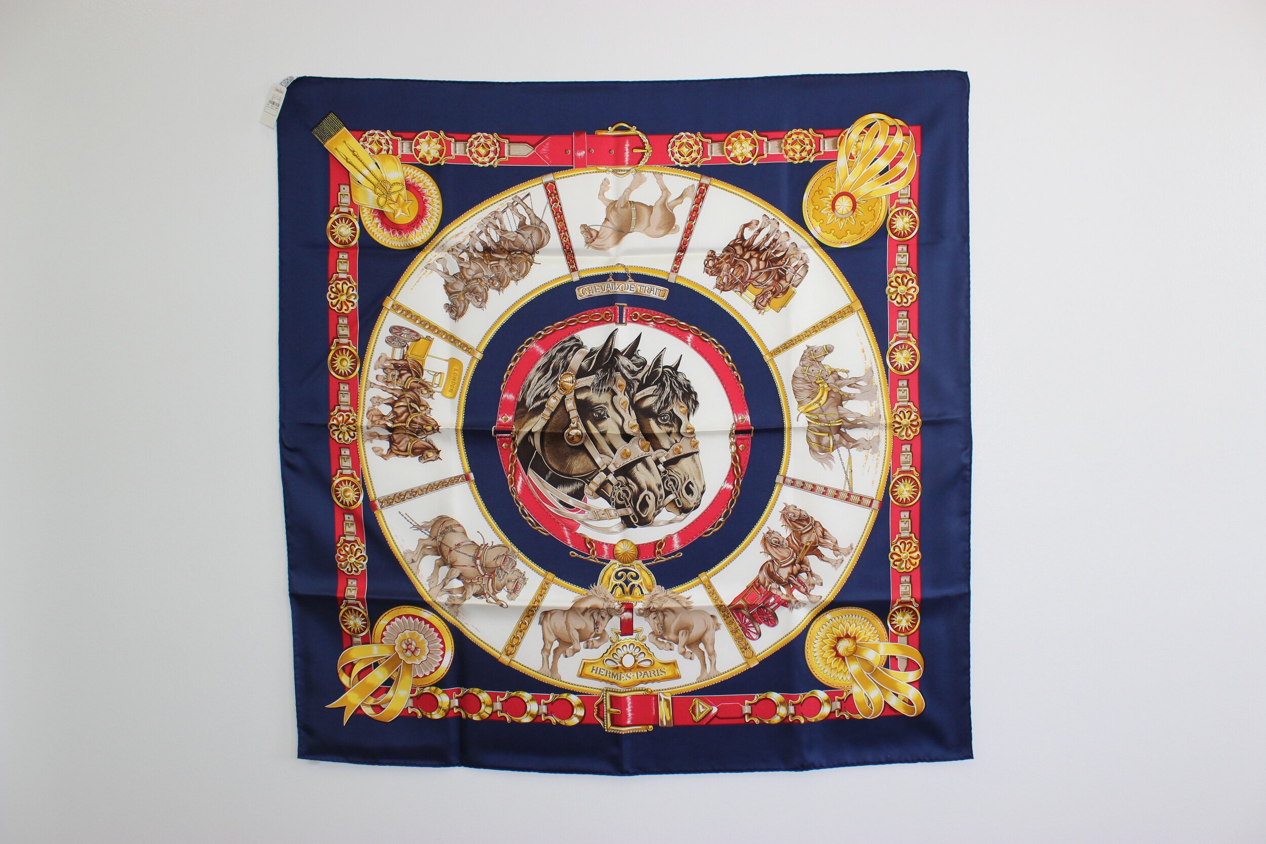 #0420 Hermès Silk "Chevaiix de Trait" Scarf