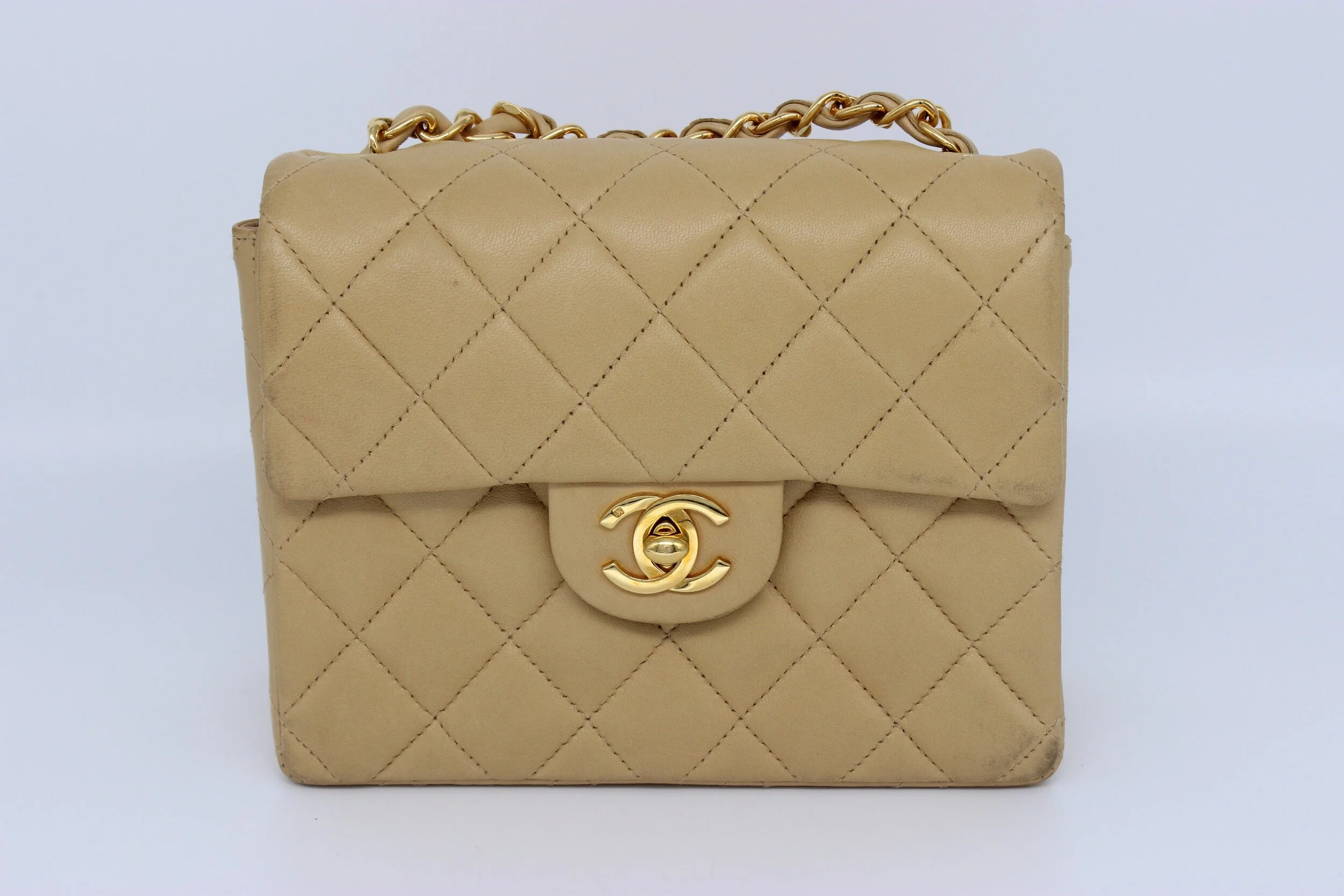 Mini Classic Flap in Beige