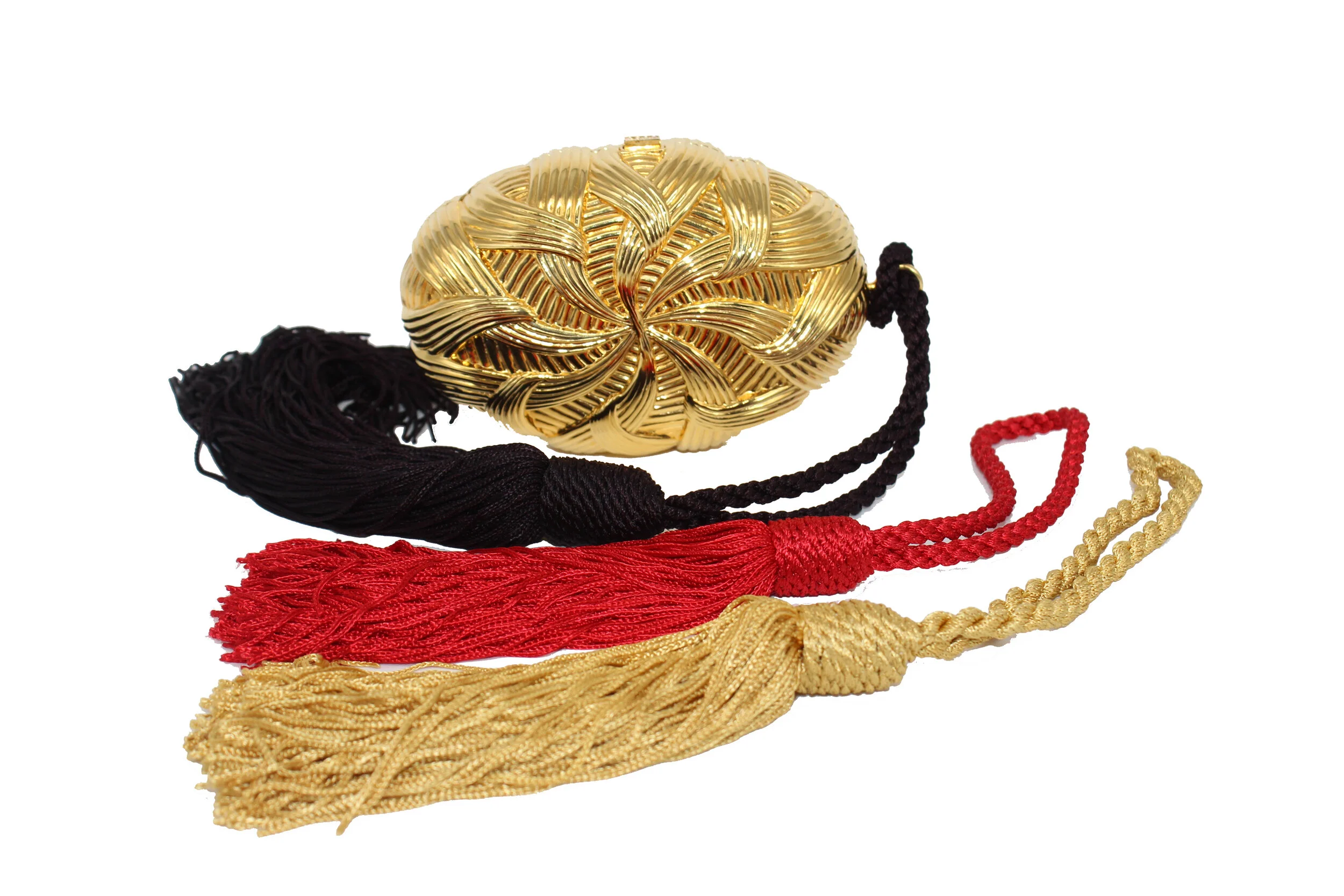 Judith Leiber Gold Clutch with Tassels