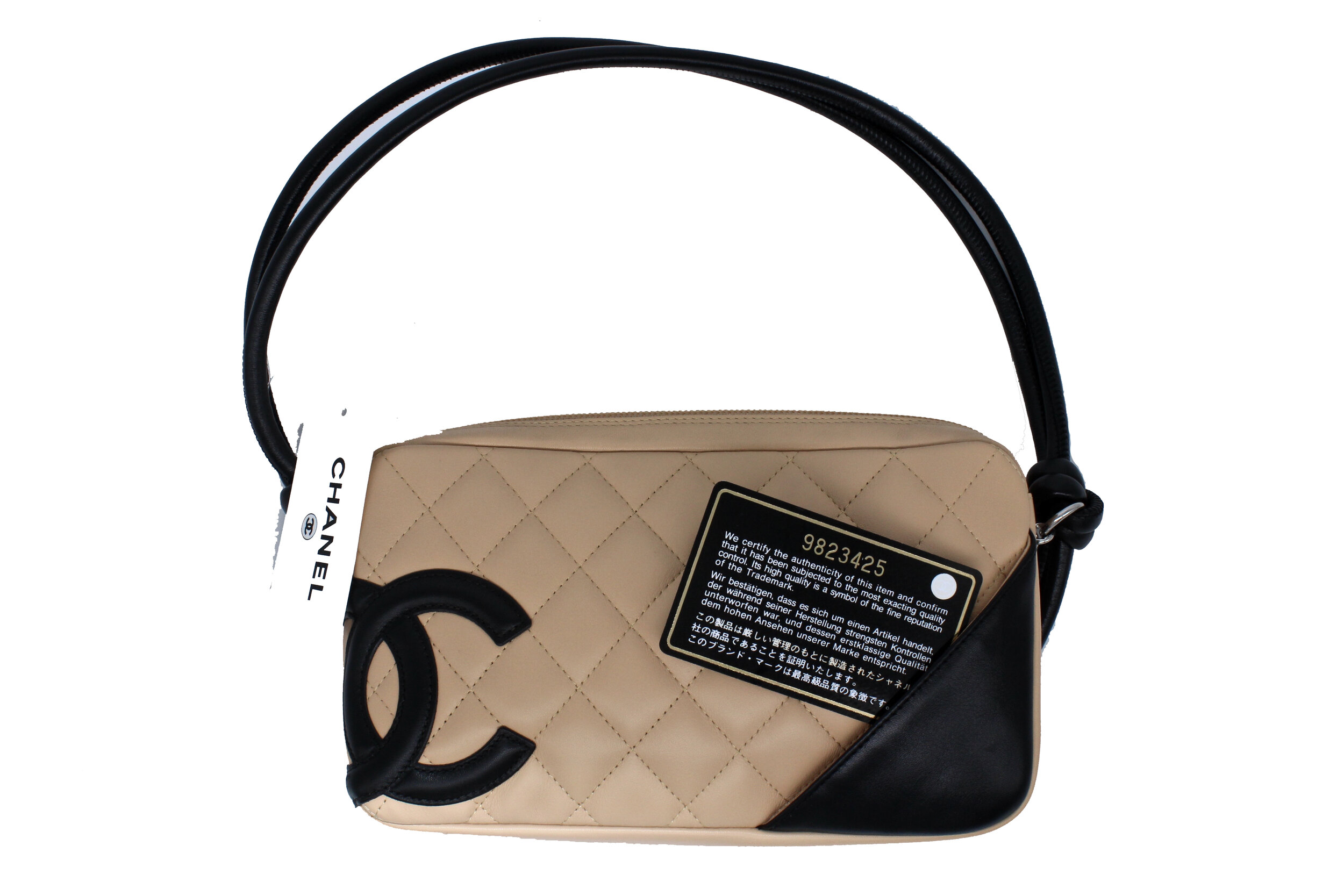 Chanel Cambon Pochette in Tan with Black