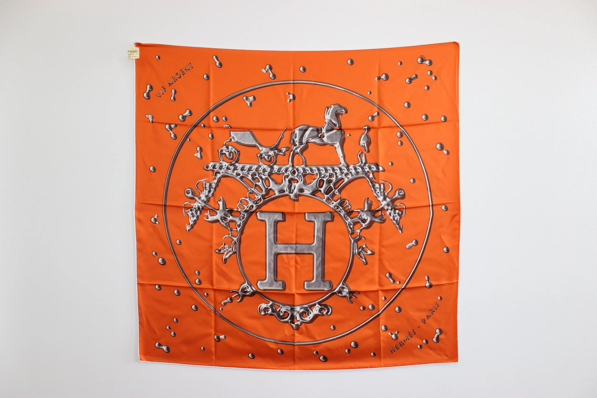 #0370 Hermès Silk "Vif Argent" Scarf