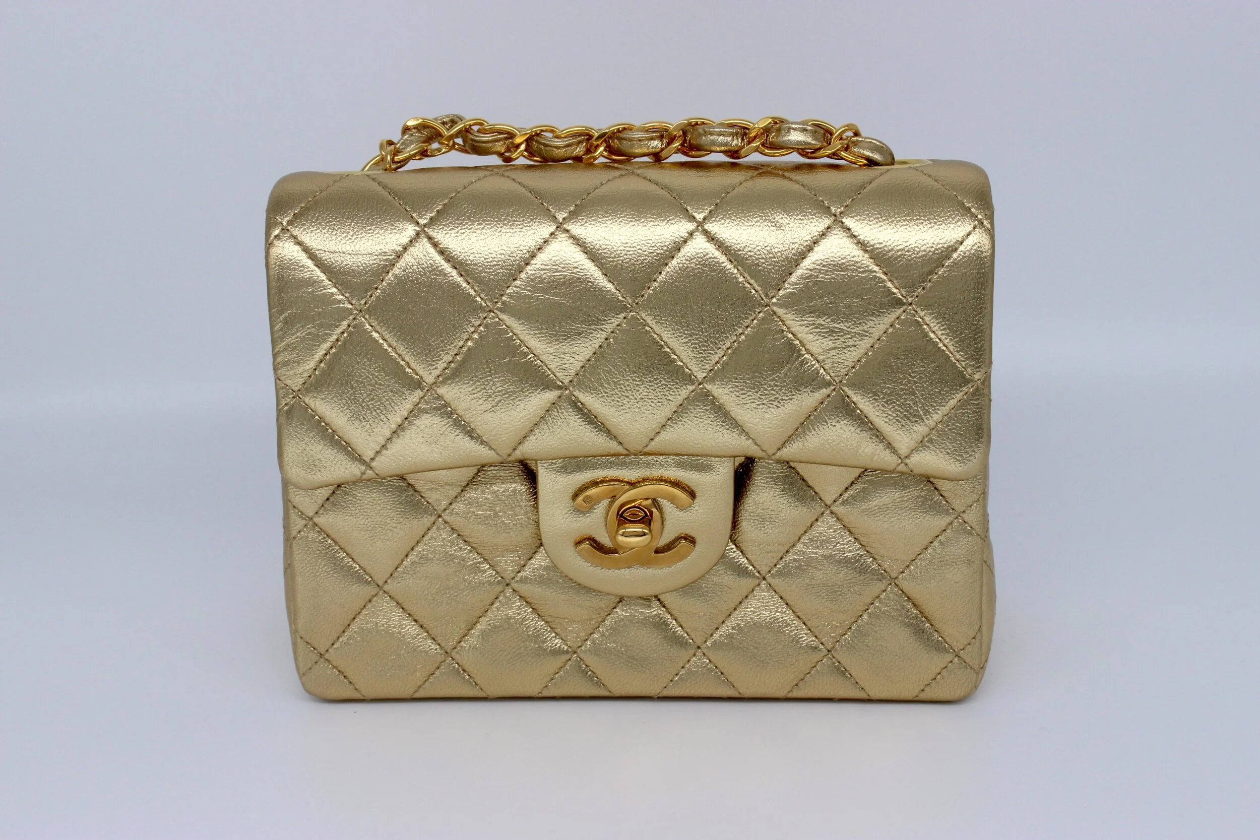 Mini Classic Flap in Gold
