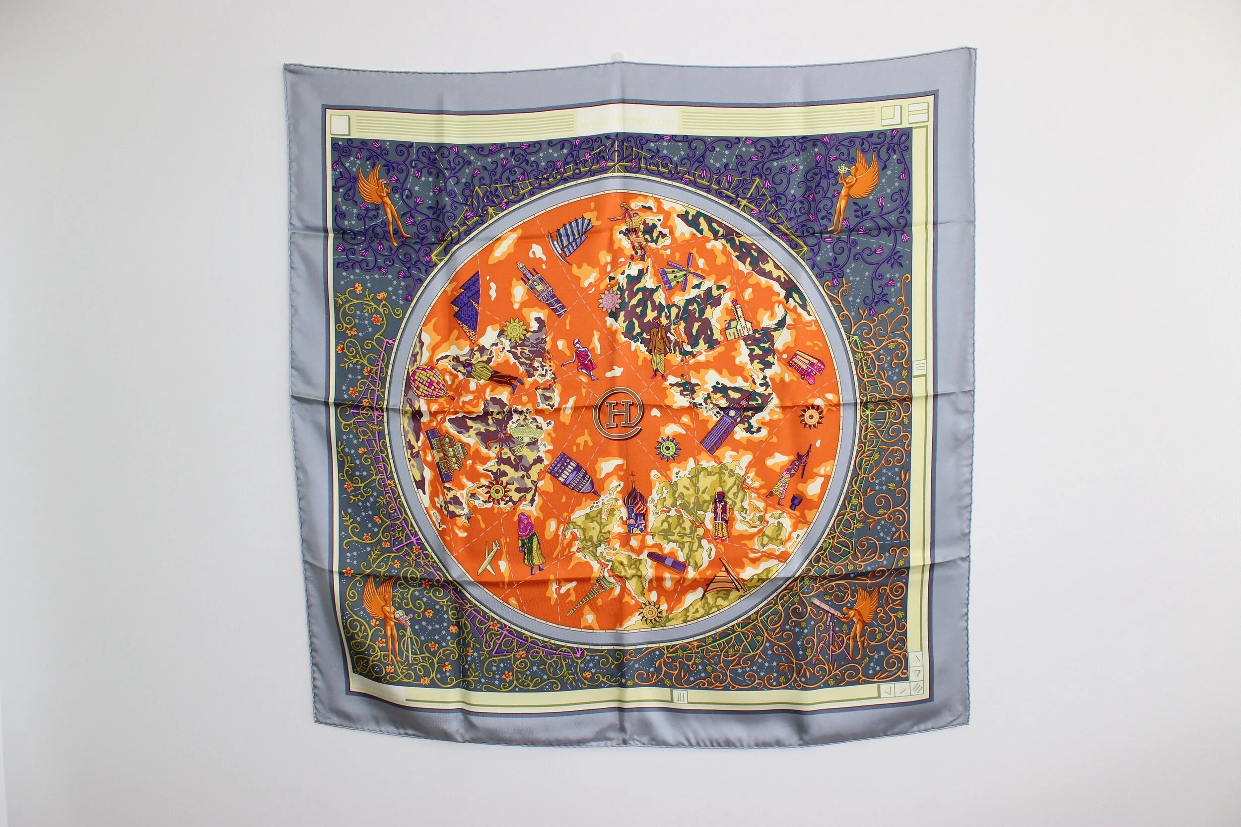 #0449 Hermès Silk "Hermes.com" Scarf