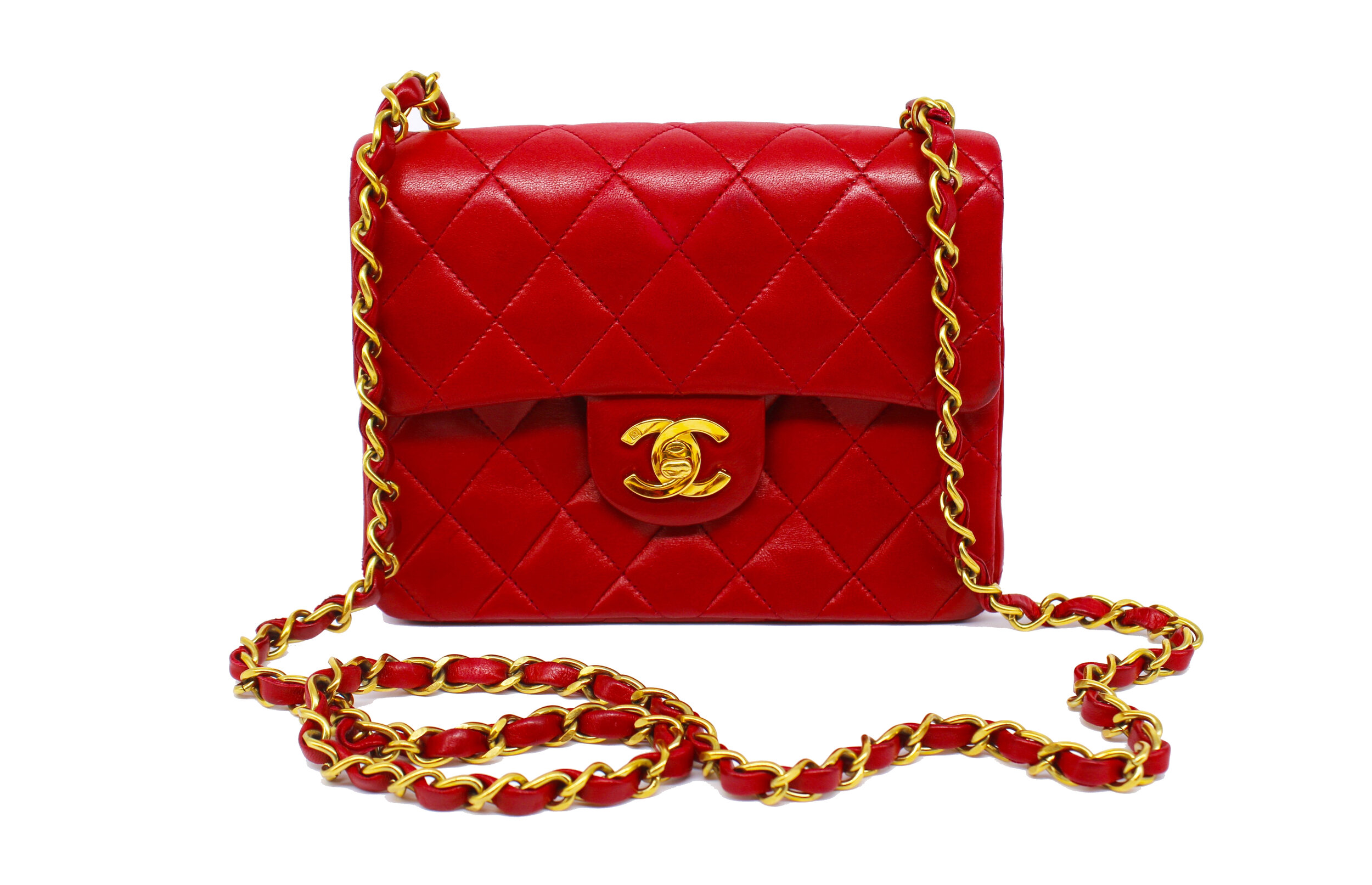 Chanel Mini Classic Flap in "Dark" Red