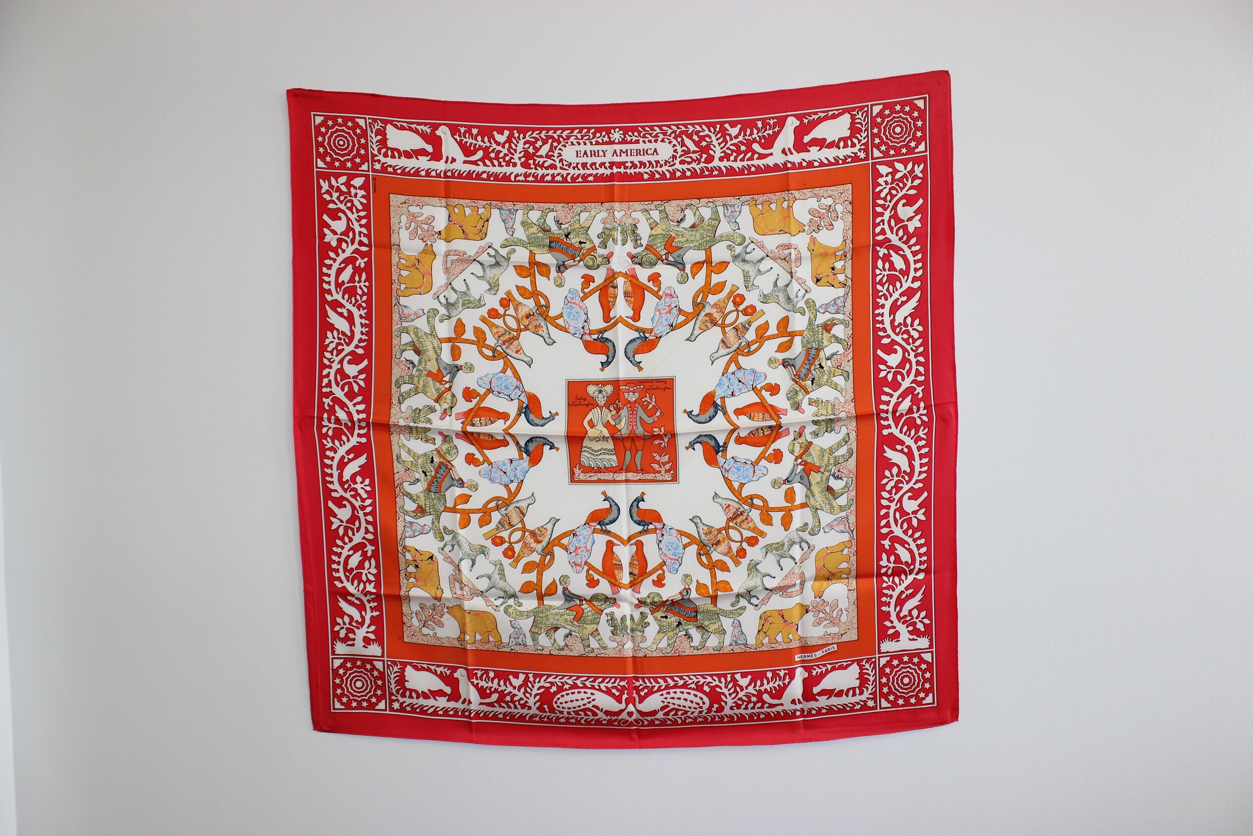 #0387 Hermès Silk "Early America" Scarf