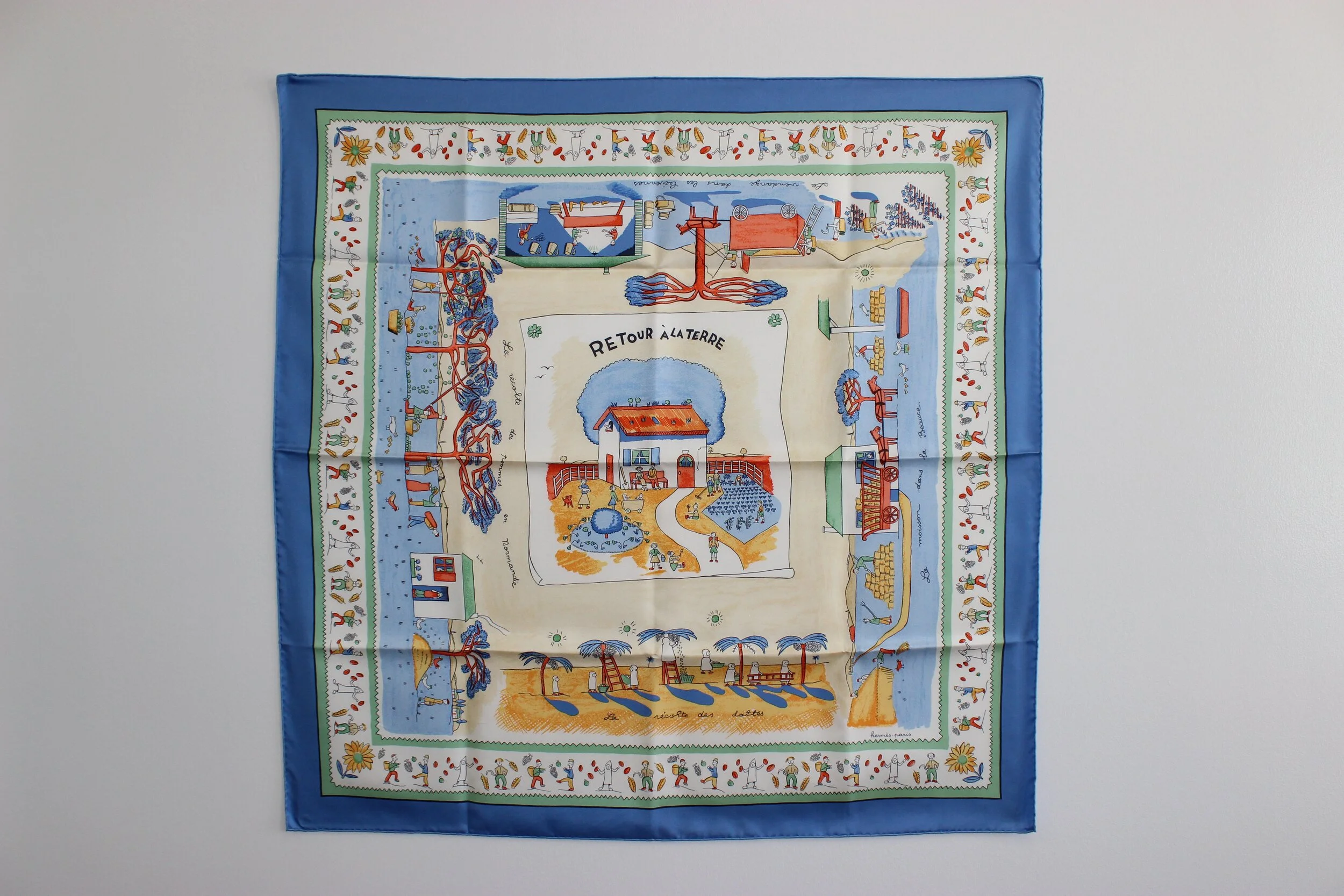 #0434 Hermès Silk "Retour à La Terre" Scarf