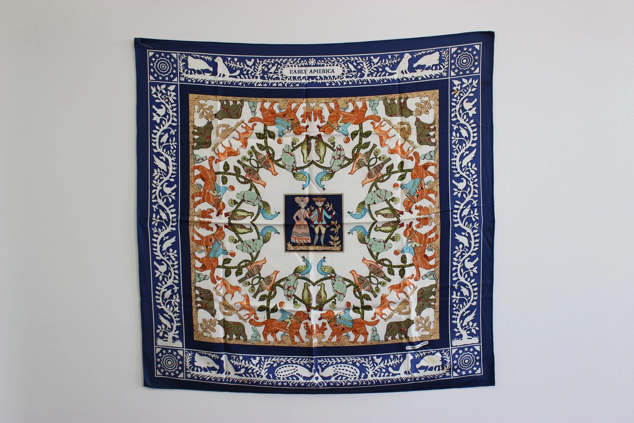 #0393 Hermès Silk "Early America" Scarf