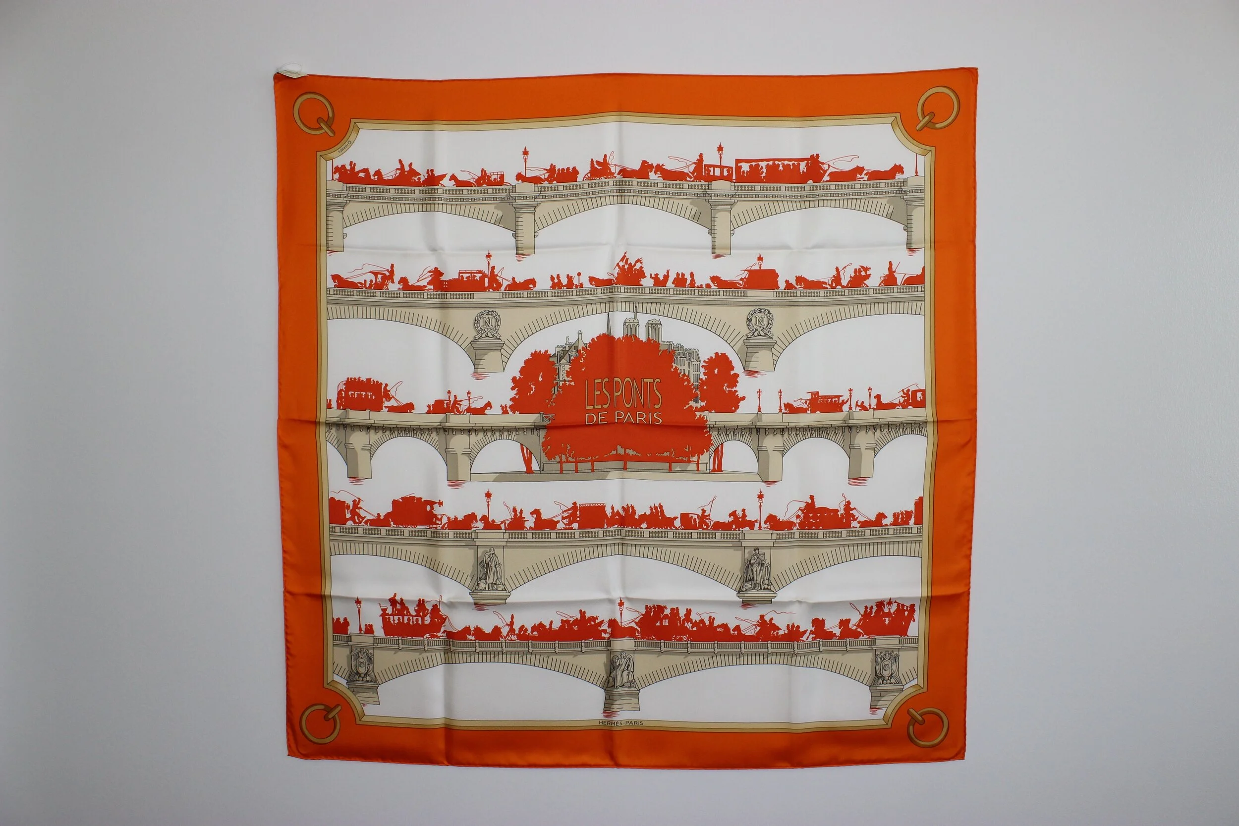 #0432 Hermès Silk "Les Ponts de Paris" Scarf