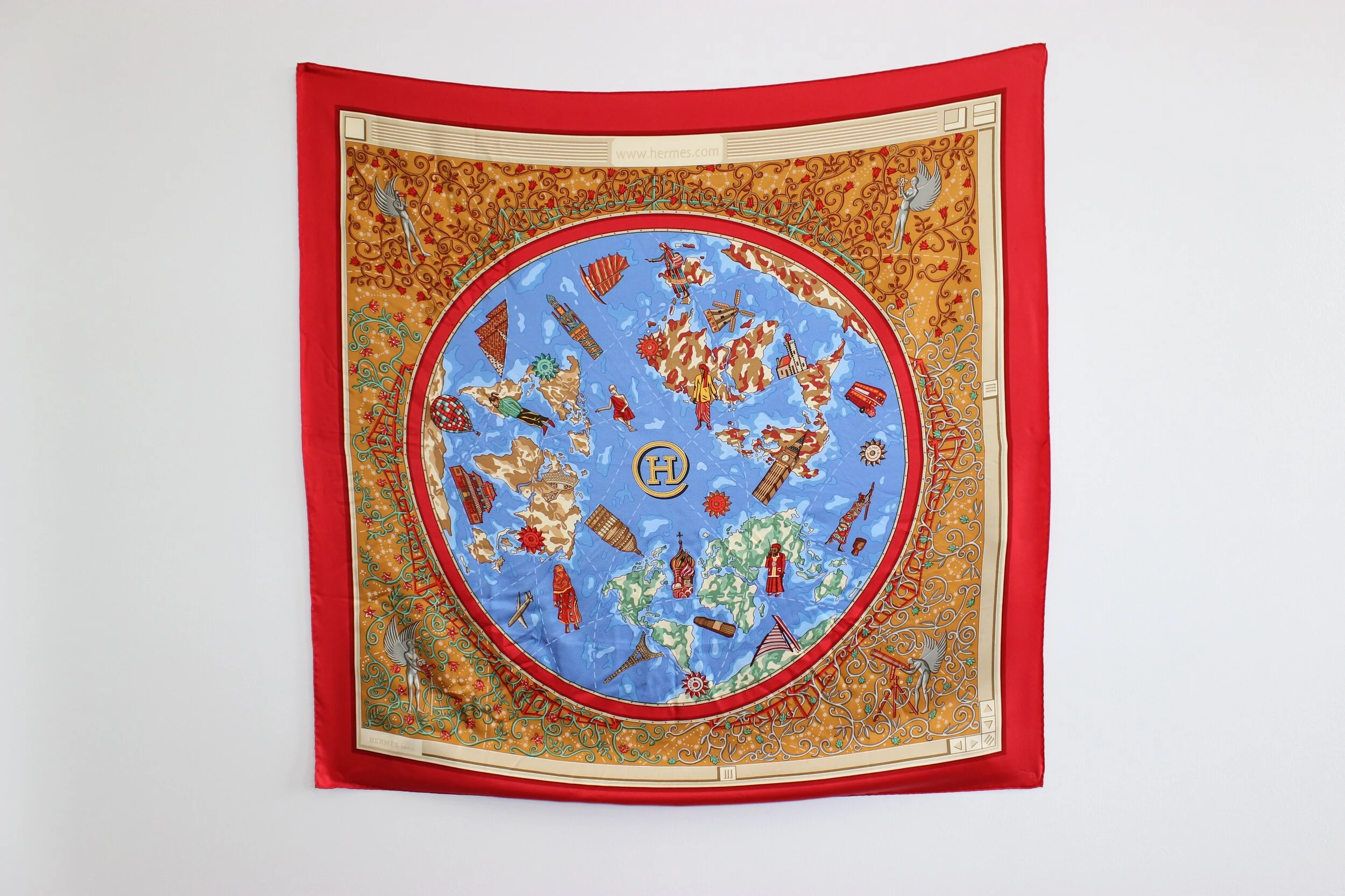 #0386 & #0433 Hermès Silk "Hermes.com" Scarf