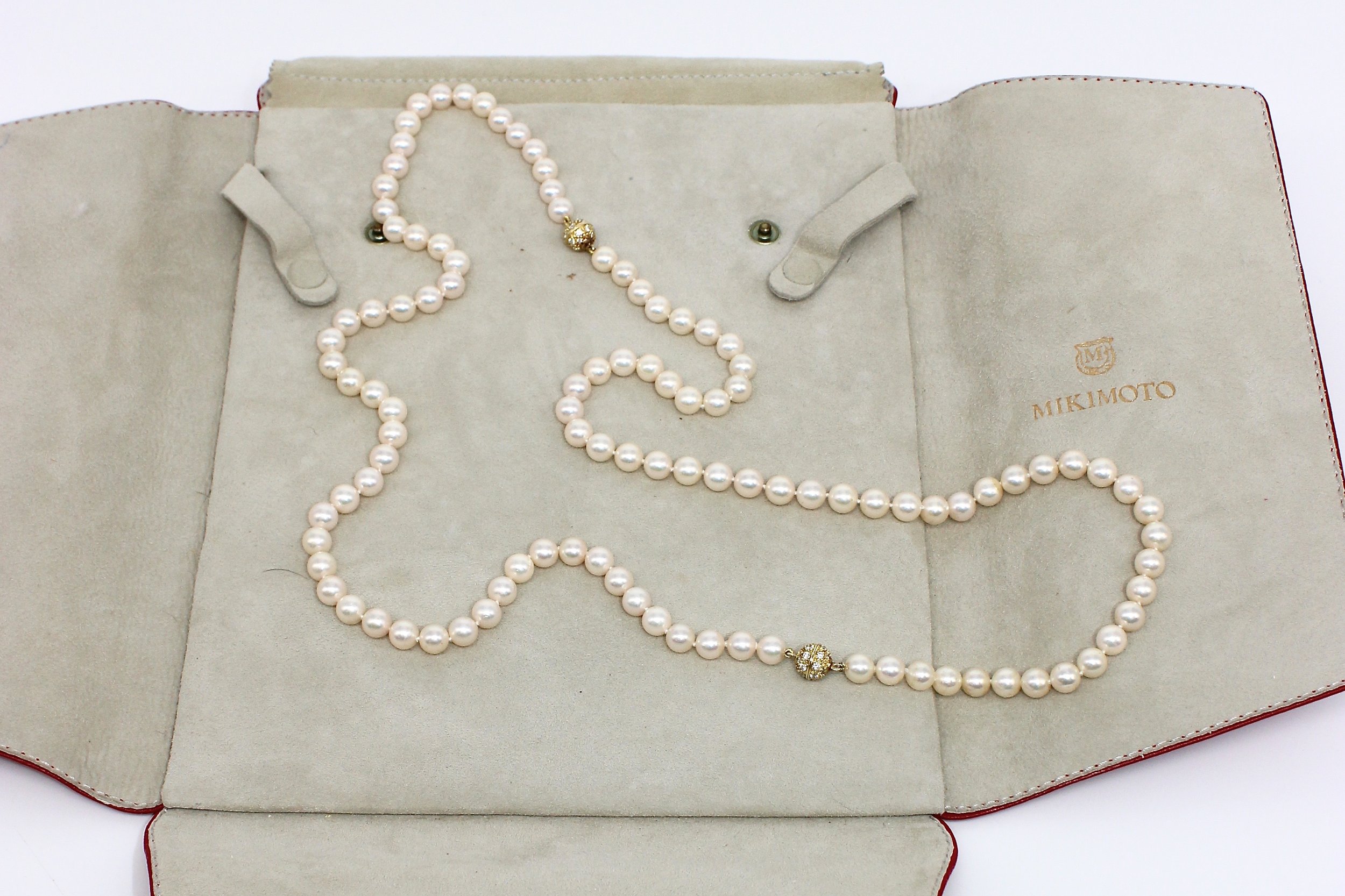 Mikimoto 30" Pearl Strand with Diamond Clasps