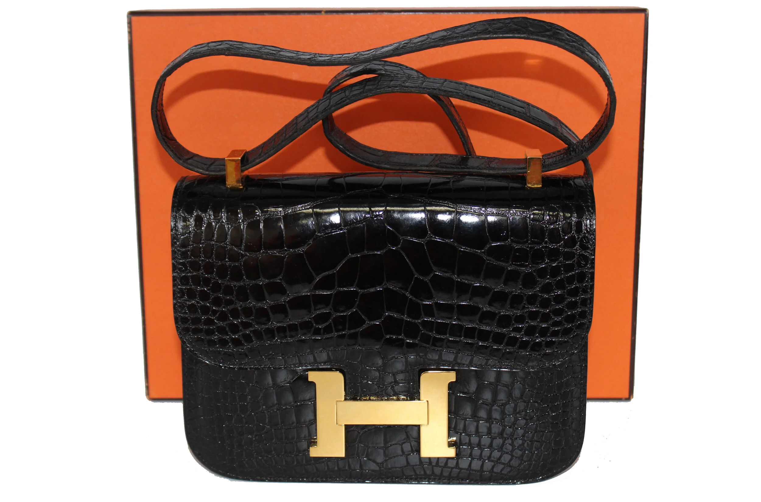 Hermes Constance in Black Alligator