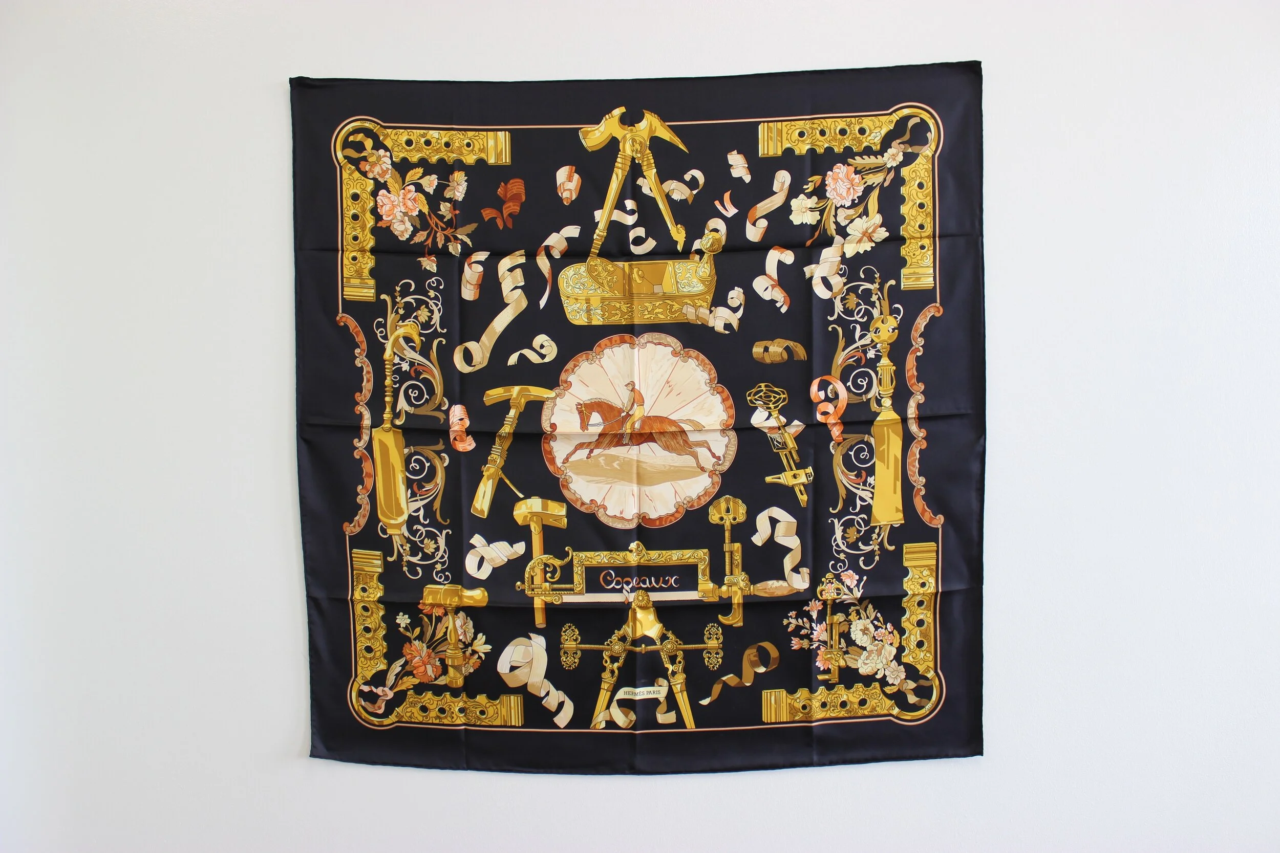 #0396 Hermès Silk "Cope a Vic" Scarf