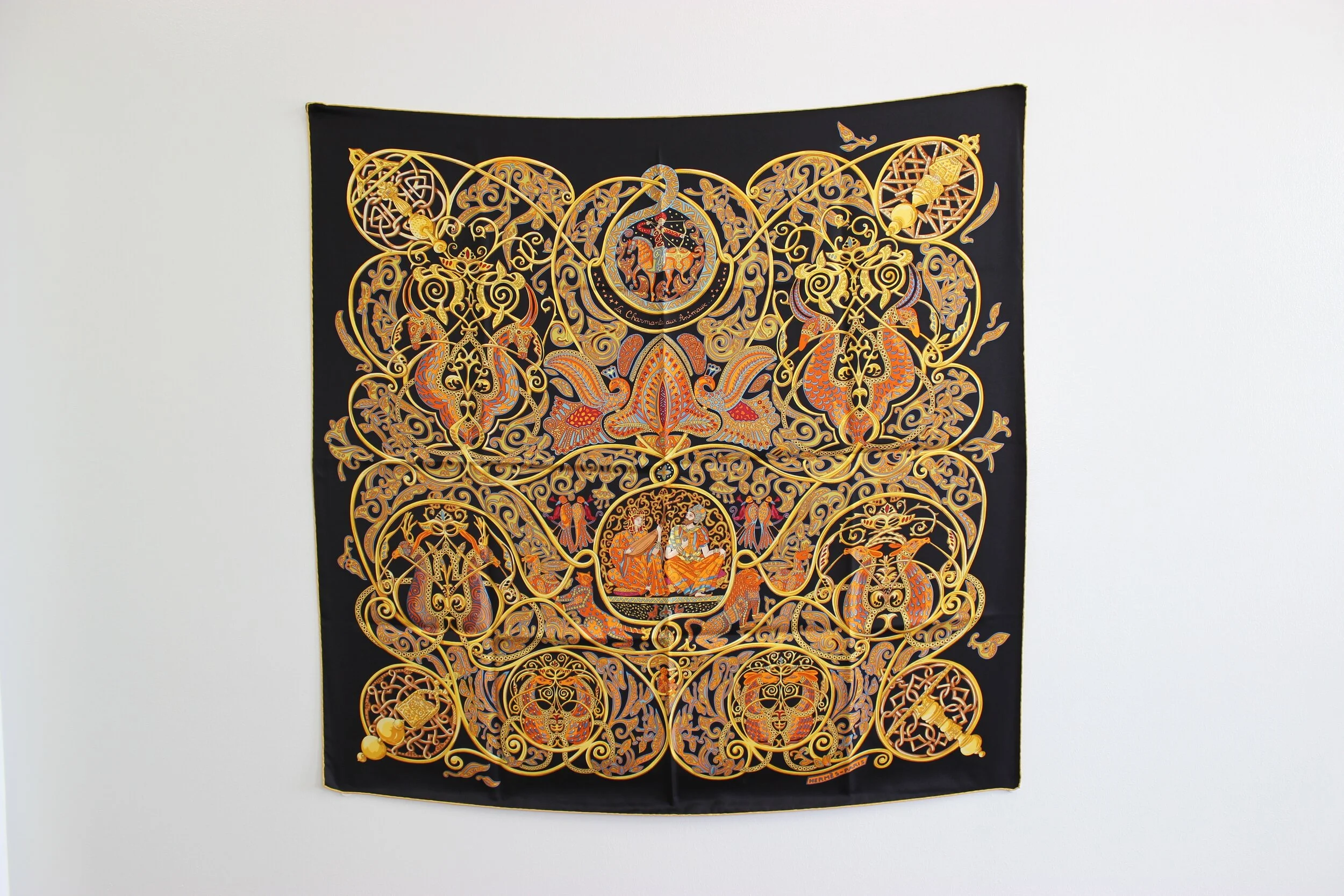 #0368 Hermès Silk "La Charmante Aux Animaux" Scarf