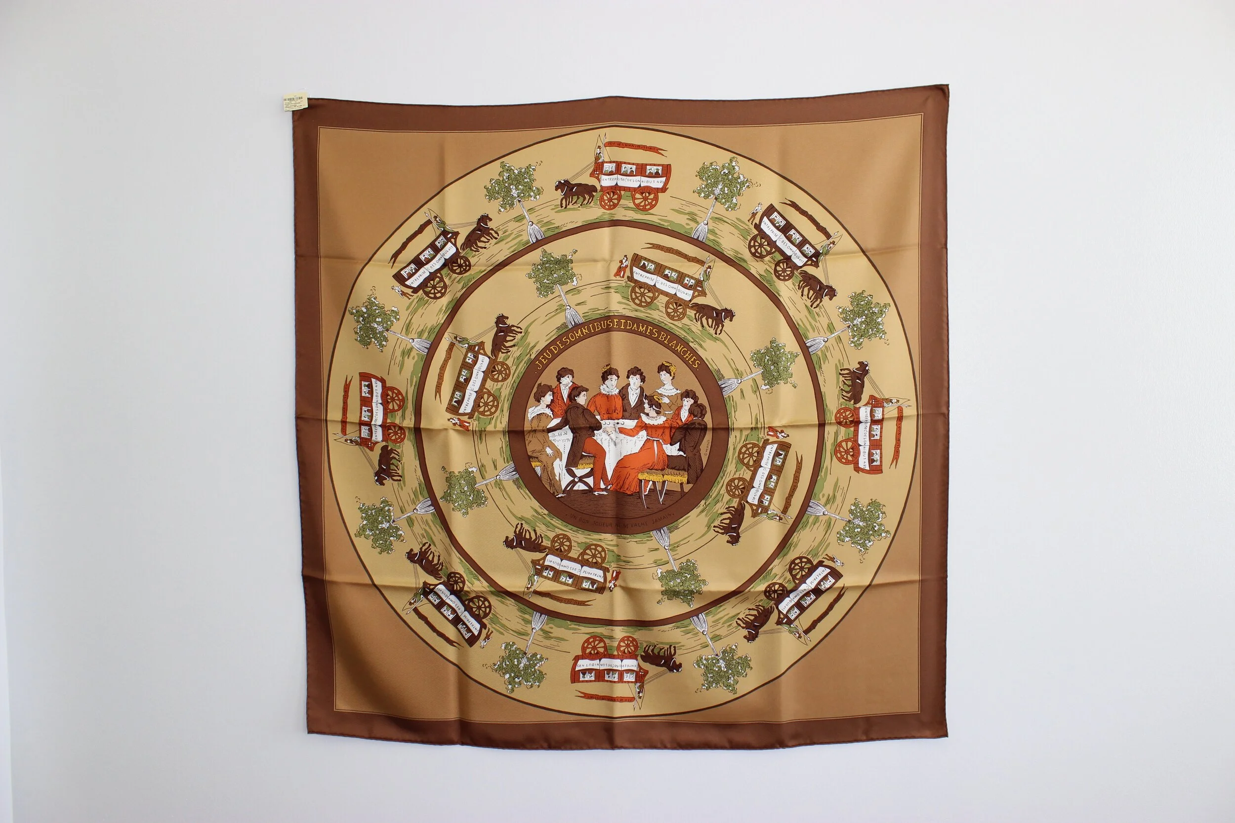 #0430 Hermès Silk "Jeu Omnibus et Dames" Scarf