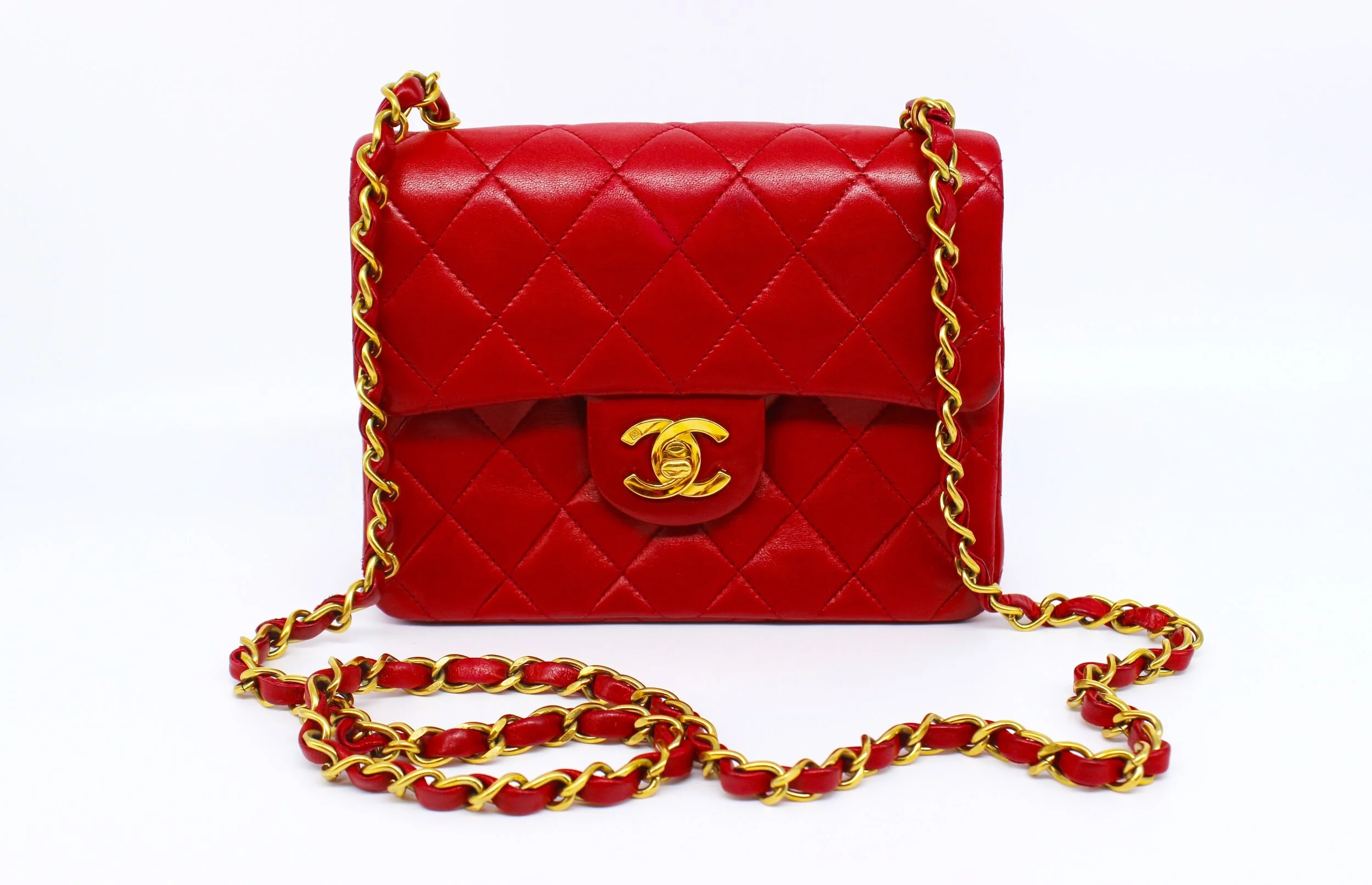 Mini Classic Flap in "Dark" Red