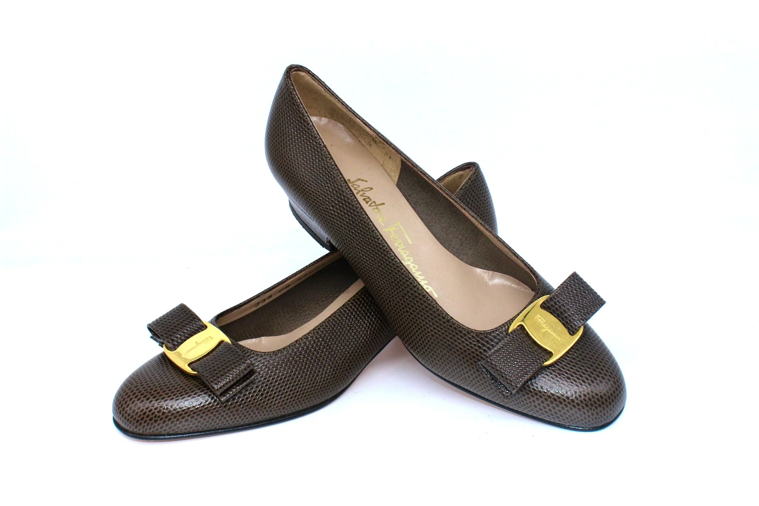 Ferragamo Lillaz in Brown Lizard Print