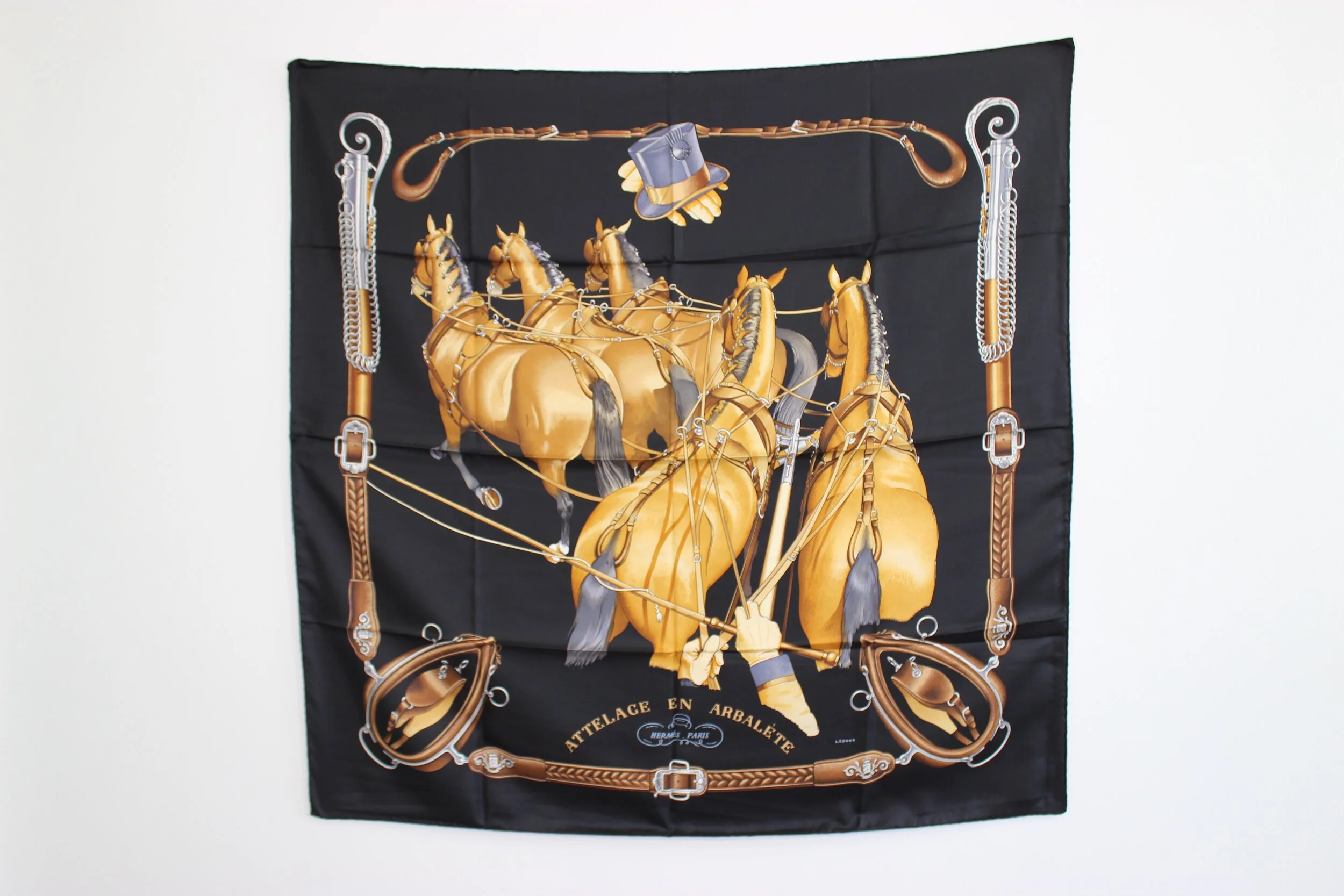 #0379 Hermès Silk "Attelace en Arabalēte" Scarf