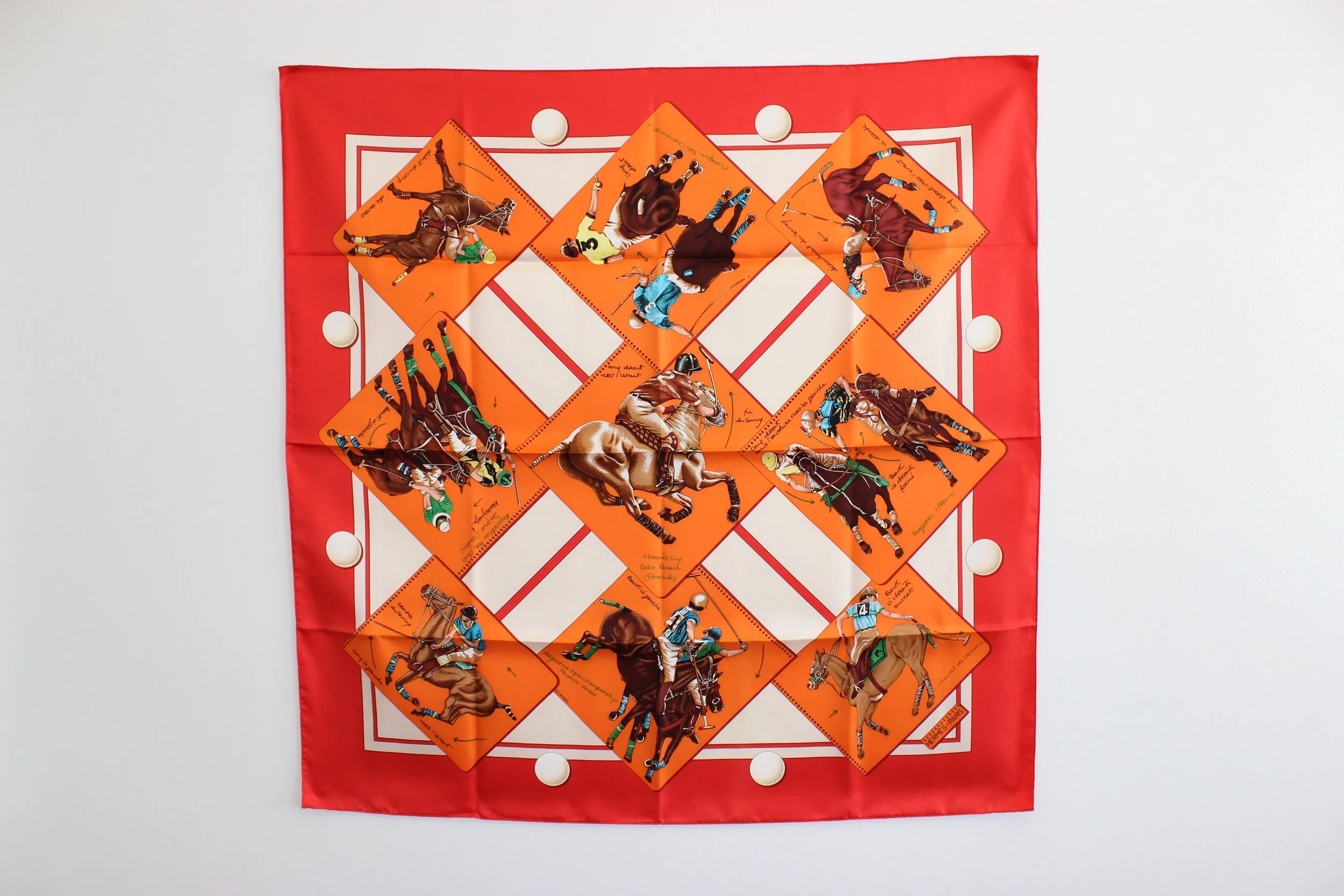 #0436 Hermès Silk "Hermes Cup Palm Beach" Scarf