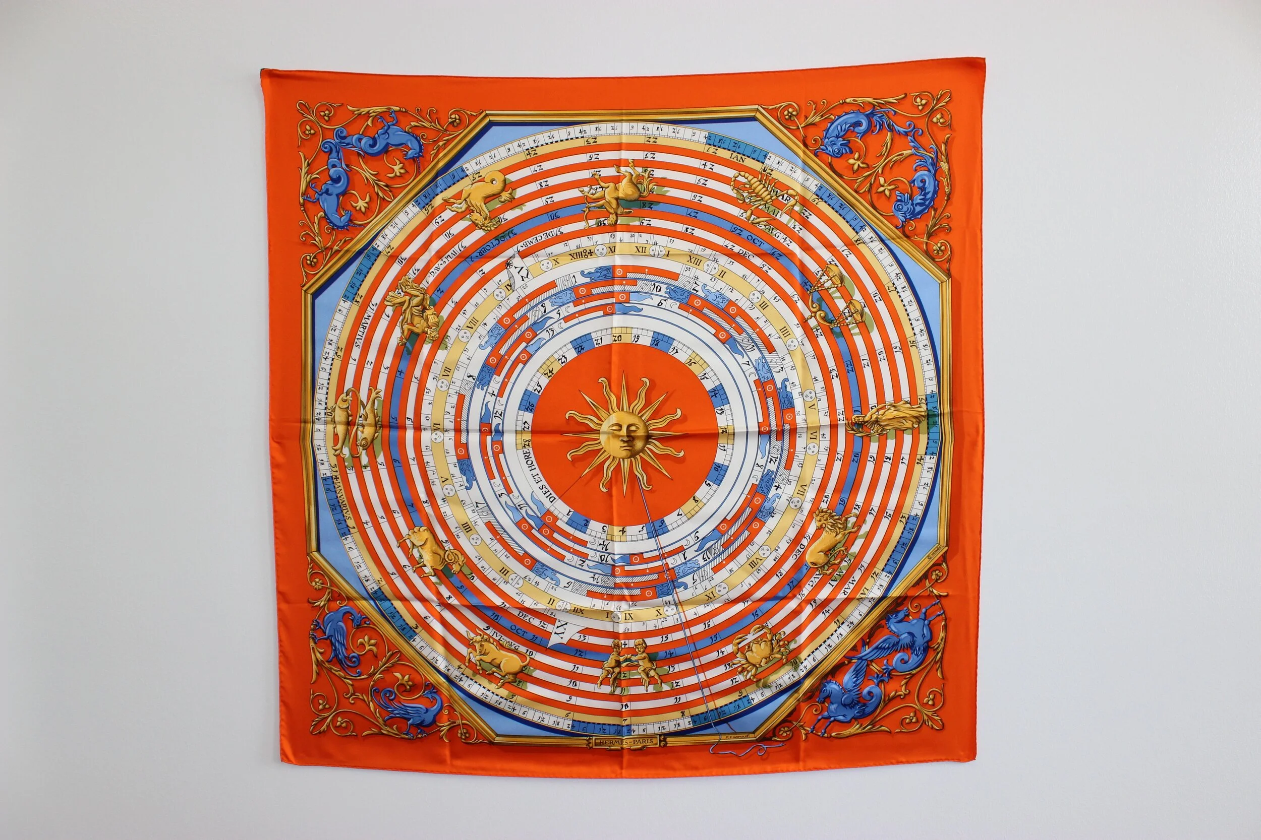 #0362 Hermès Silk "Dies et Hore" Scarf