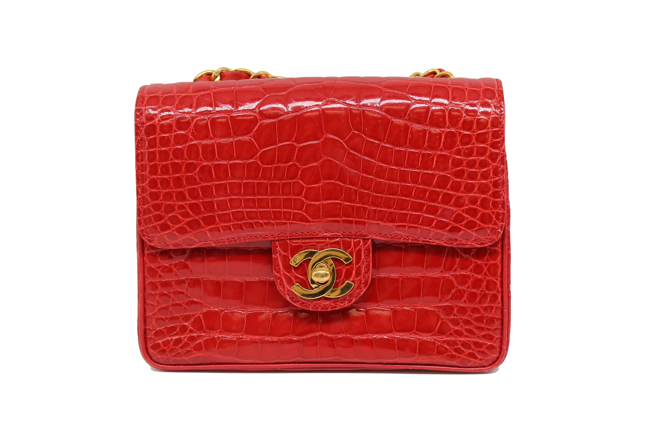 Chanel Mini Classic Flap in Red Alligator
