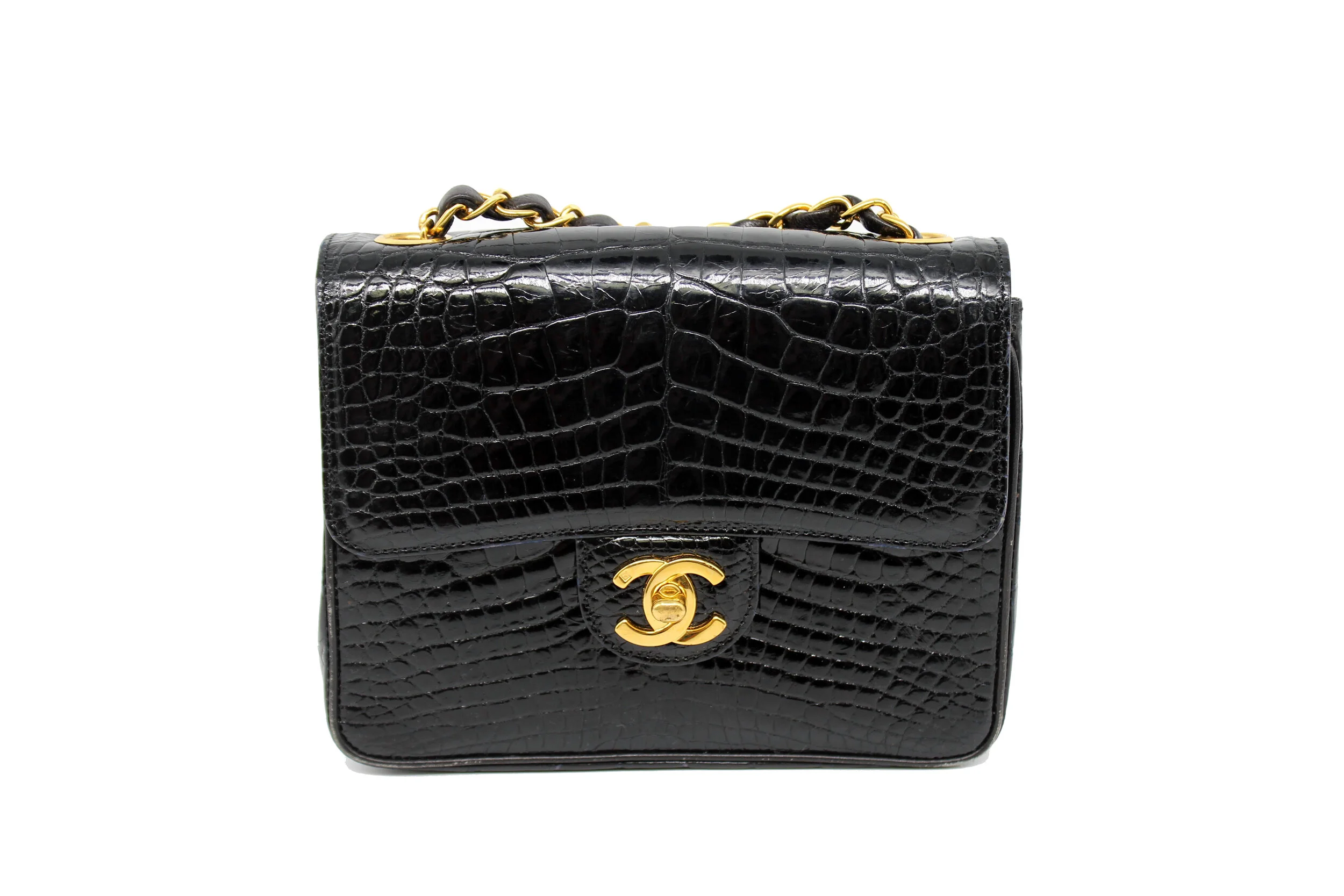 Chanel Mini Classic Flap in Black Alligator