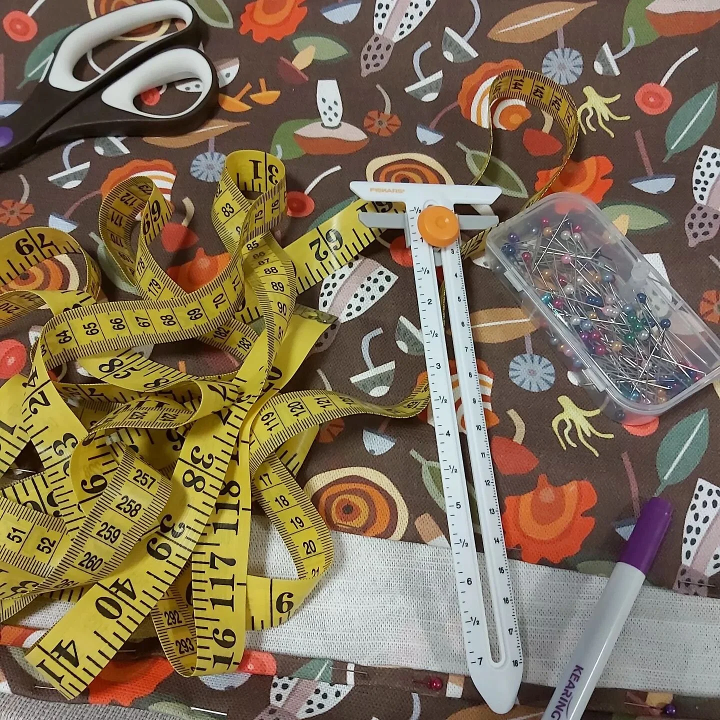 Making new tea towels out of my 'Mushroom Fiesta&quot; fabric for upcoming markets. #patterndesign #cottonlinen #readytosew #teatoweldesigns #teatowels #townsvilleartist #townsvilleart #northqueenslandartist #brightandcolourful