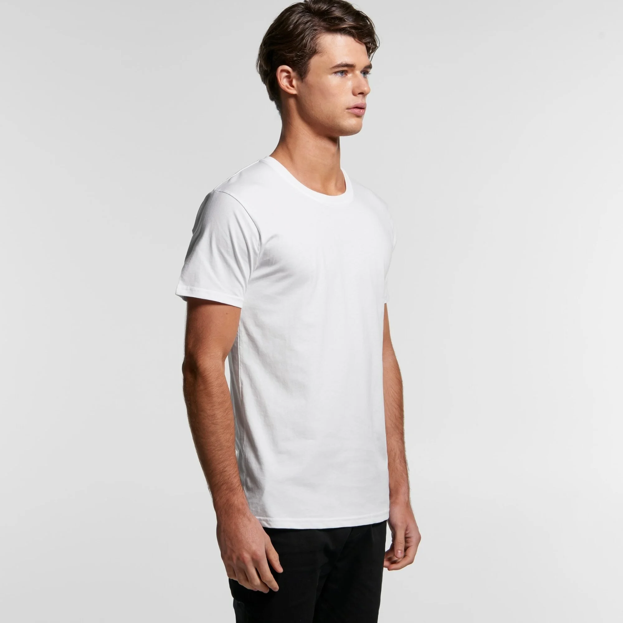 MENS STAPLE ORGANIC TEE - 5001G White Side View