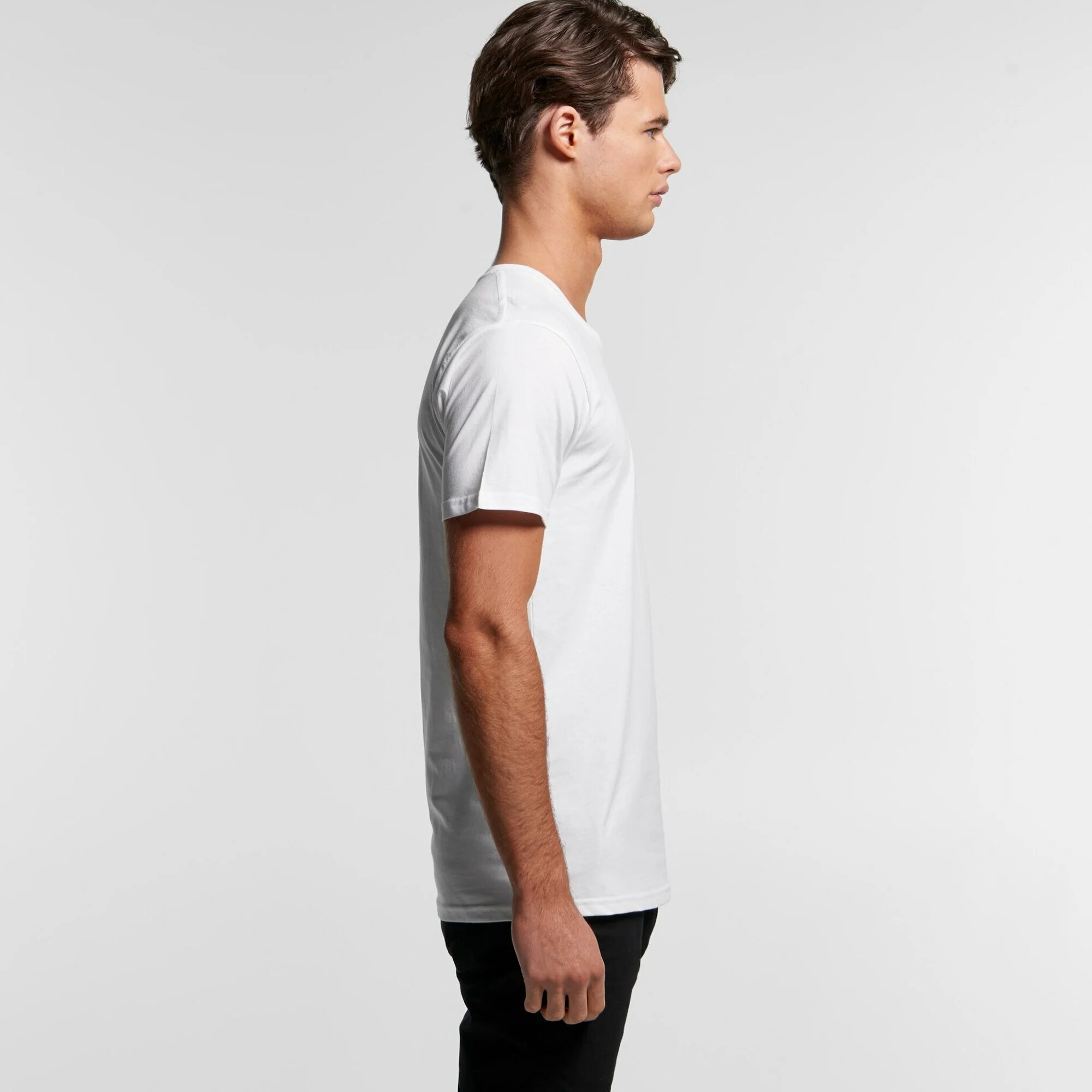 MENS STAPLE ORGANIC TEE - 5001G White Side View