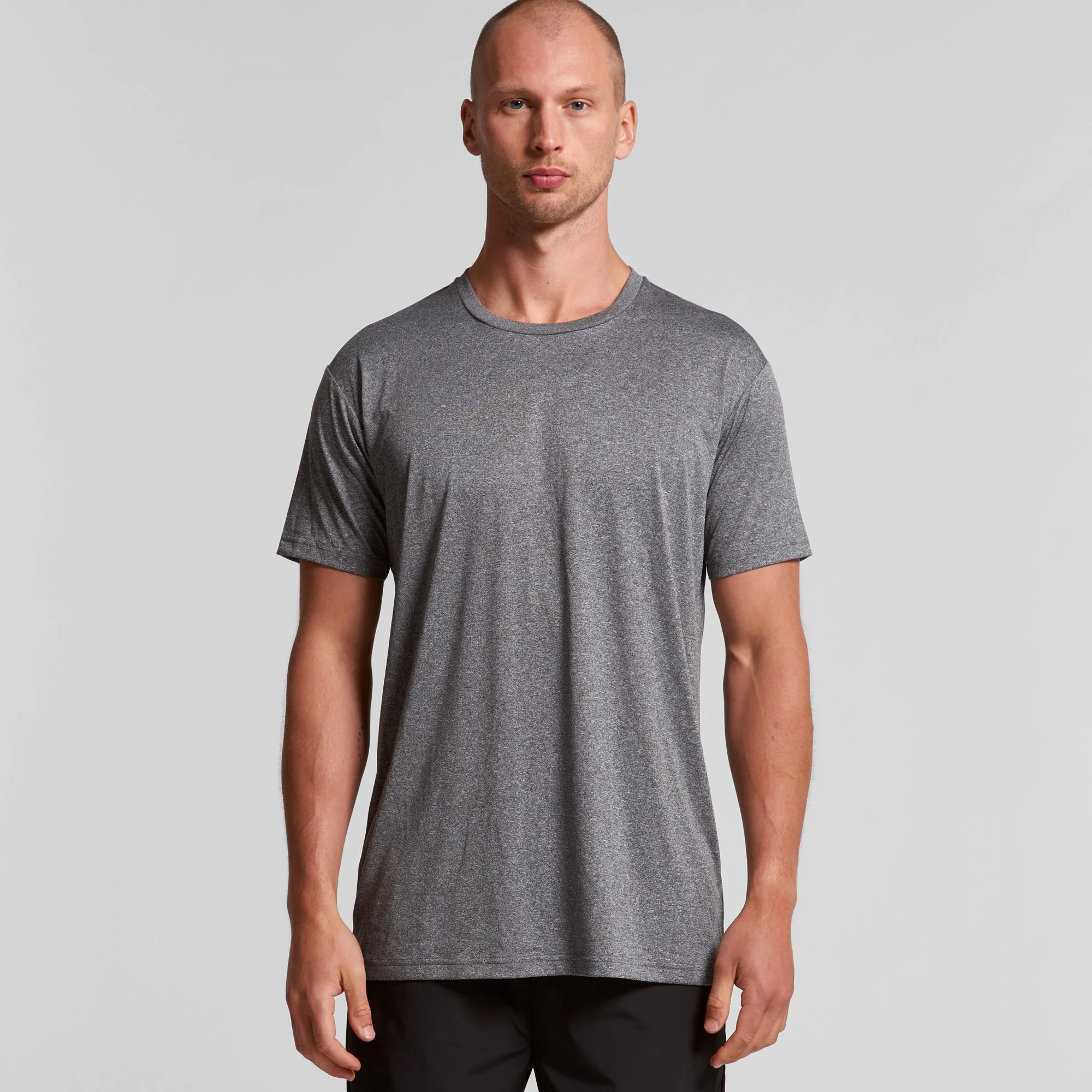 MENS STAPLE ACTIVE TEE - 5001A - Grey Front View