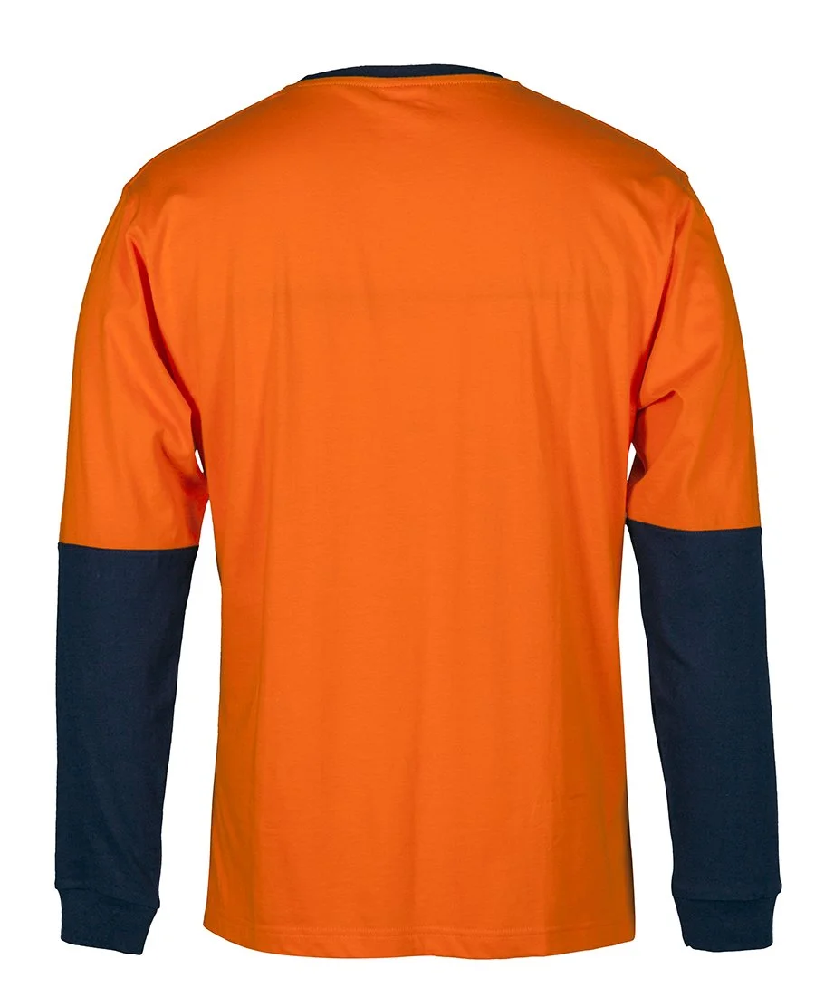 HI VIS L/S CREW NECK COTTON T-SHIRT - 6HVTN