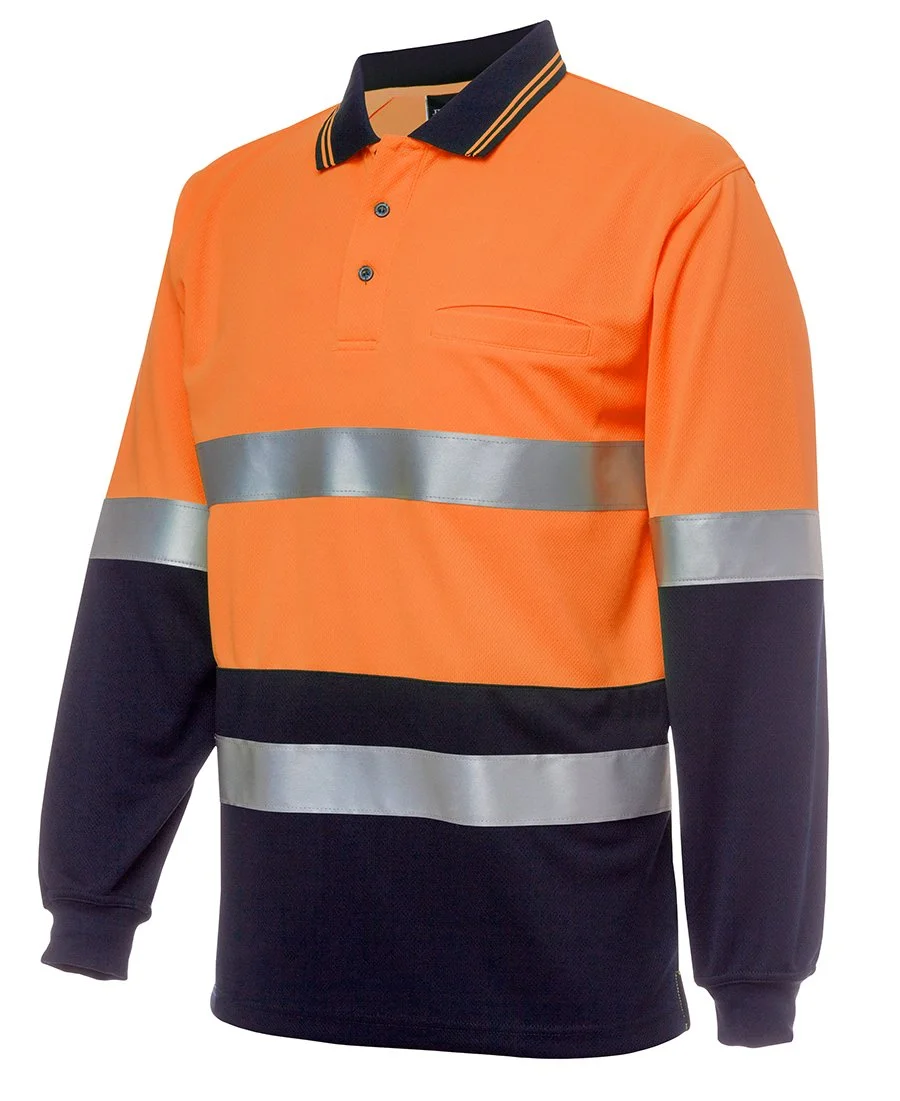 HI VIS L/S (D+N) COTTON BACK POLO - 6HMCB