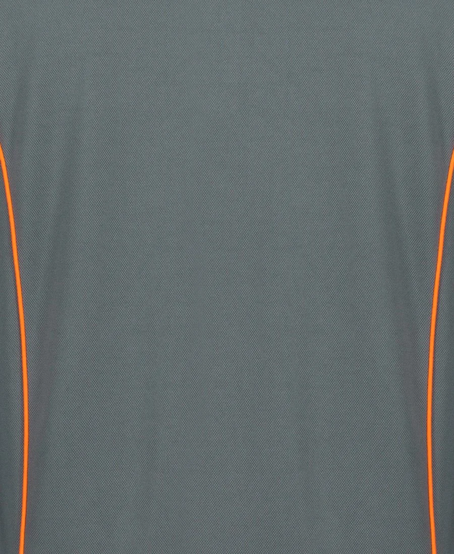 PODIUM L/S PIPING POLO - 7PIPL Grey Fabric